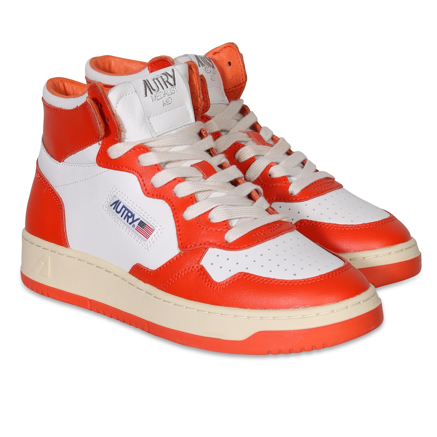 AUTRY ACTION SHOES Mid Sneaker White/Tangerine 41