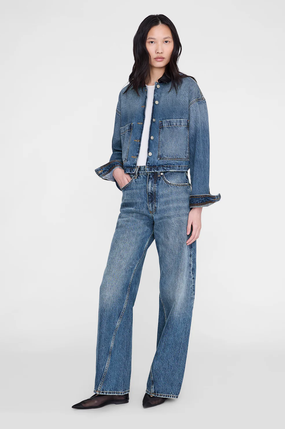 ANINE BING Yuma Denim Jacket in Cabana Blue