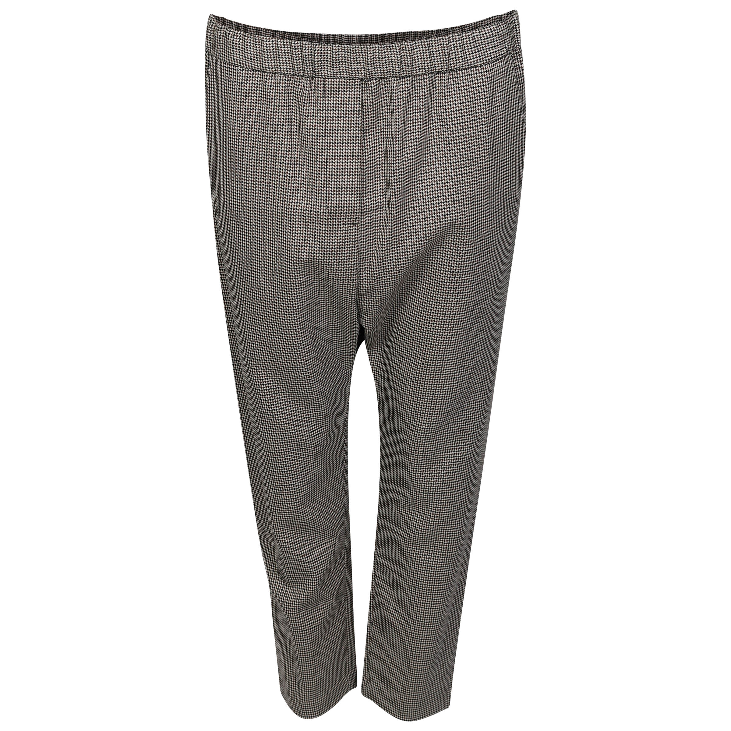 Nili Lotan Checked Wool Pant Delancy Black/Brown