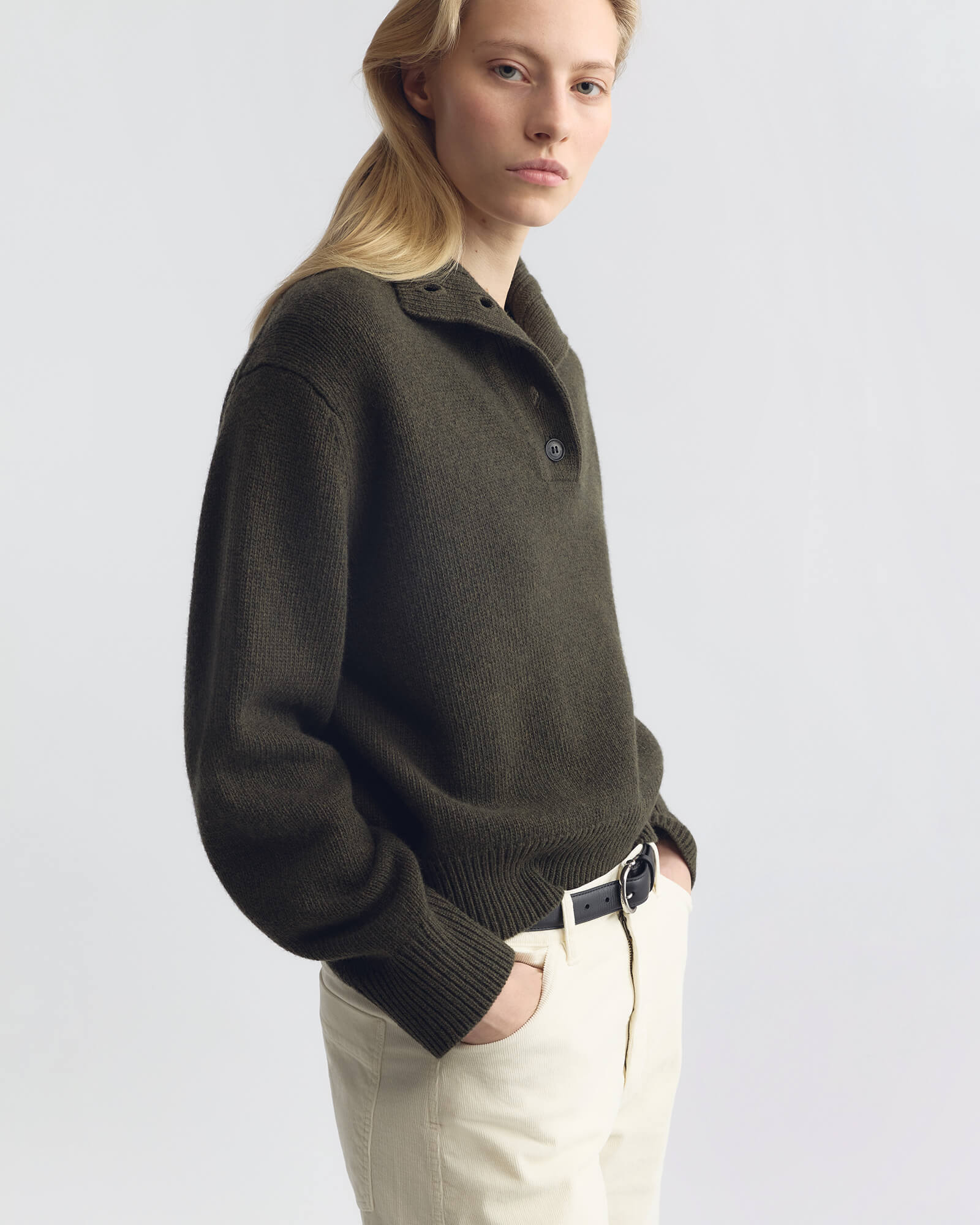 NILI LOTAN Renata Knit Sweater in Dark Pine Melange