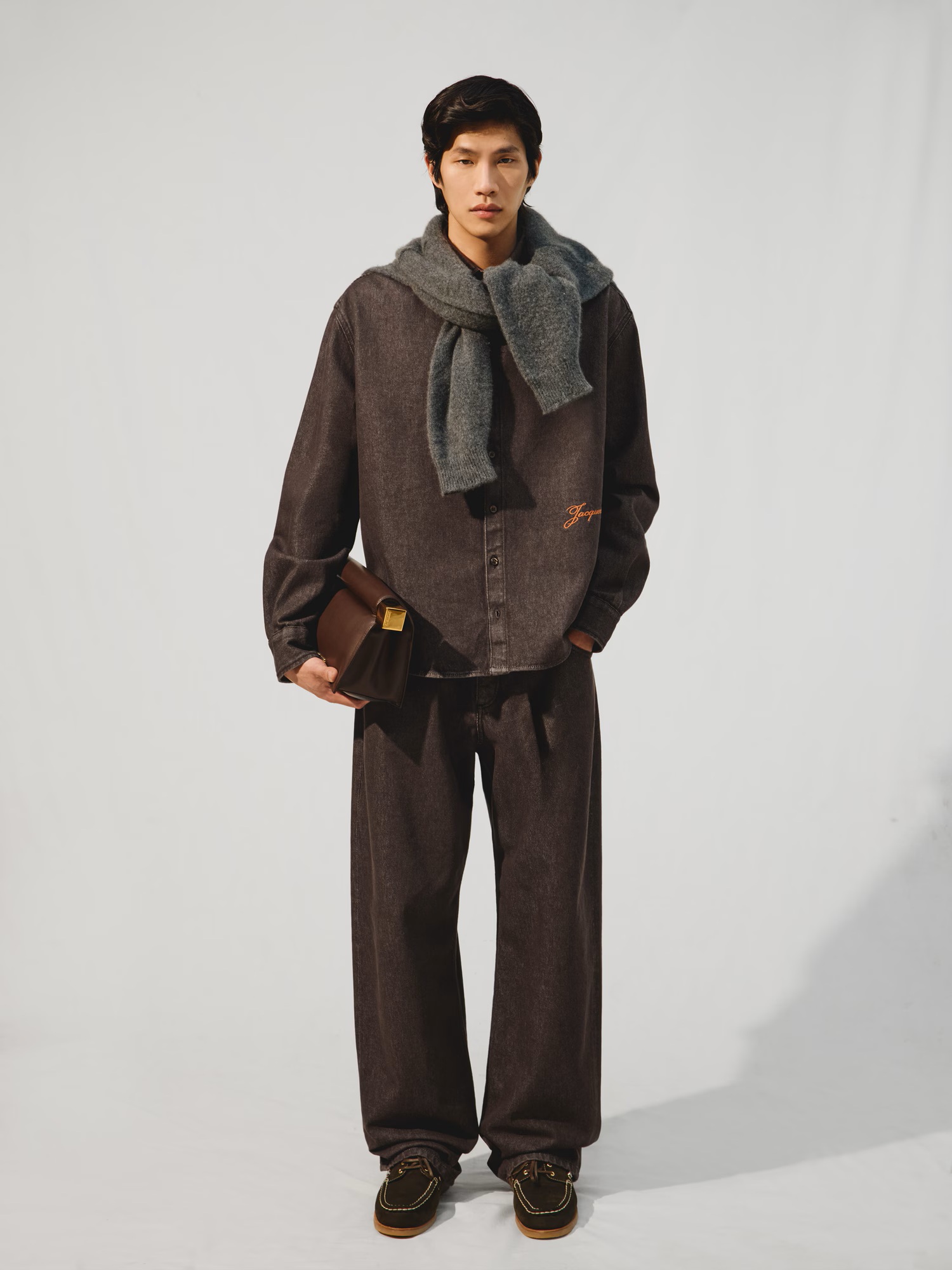 JACQUEMUS de-Nîmes Simon Denim Shirt in Brown 52