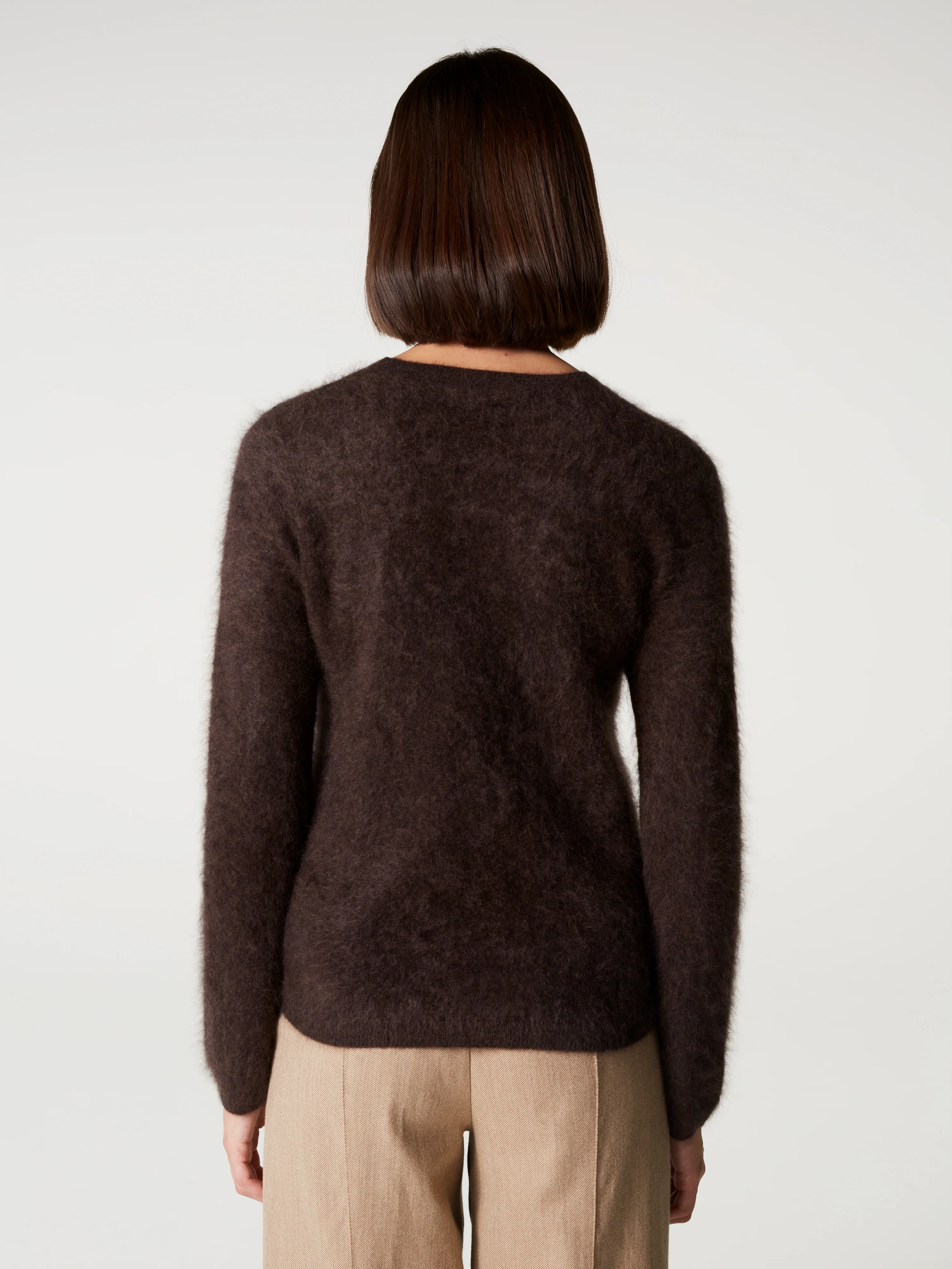 ABSOLUT CASHMERE Brushed Cashmere Sweater in Brown