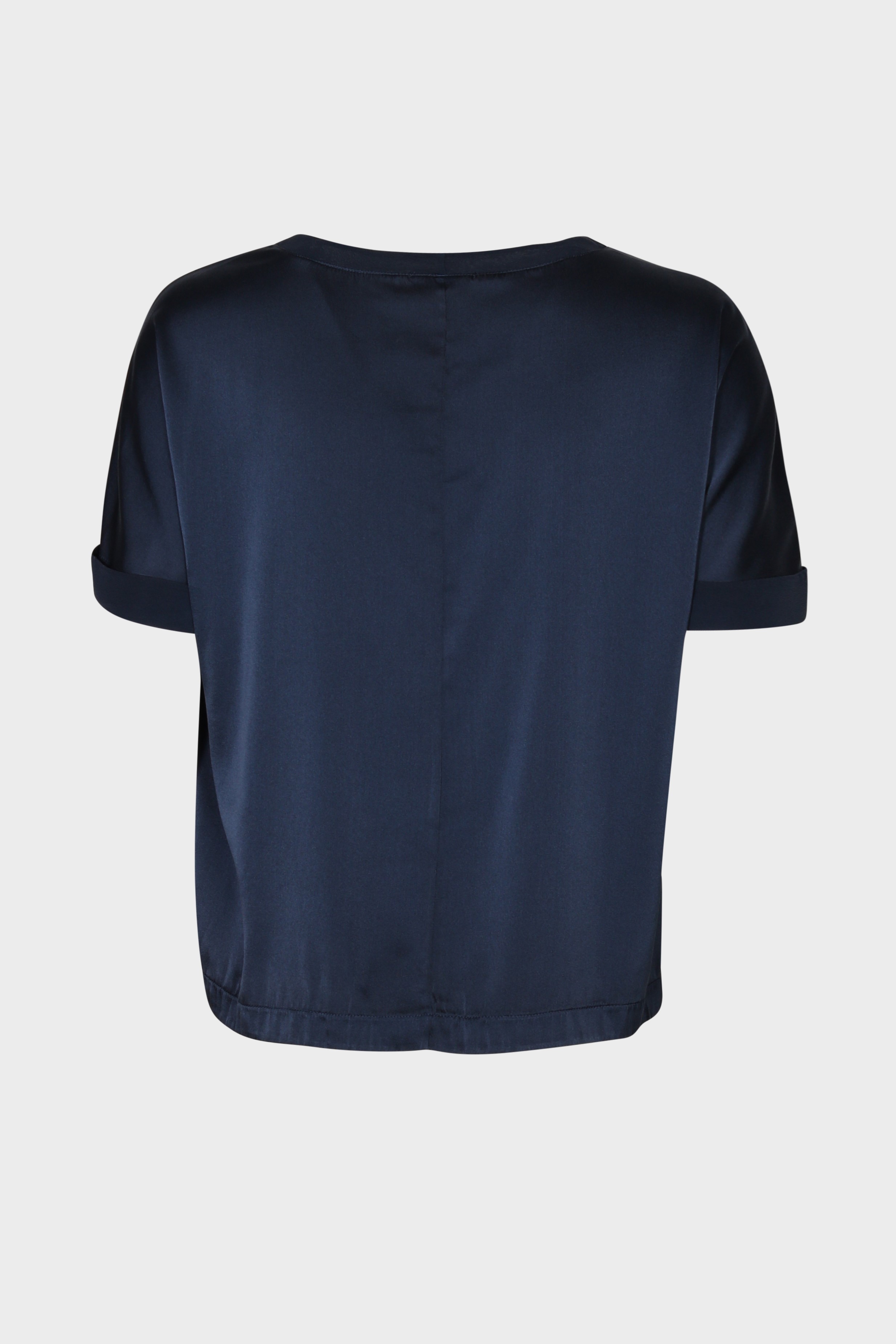 TRANSIT PAR SUCH Silk Stretch Top in Navy L