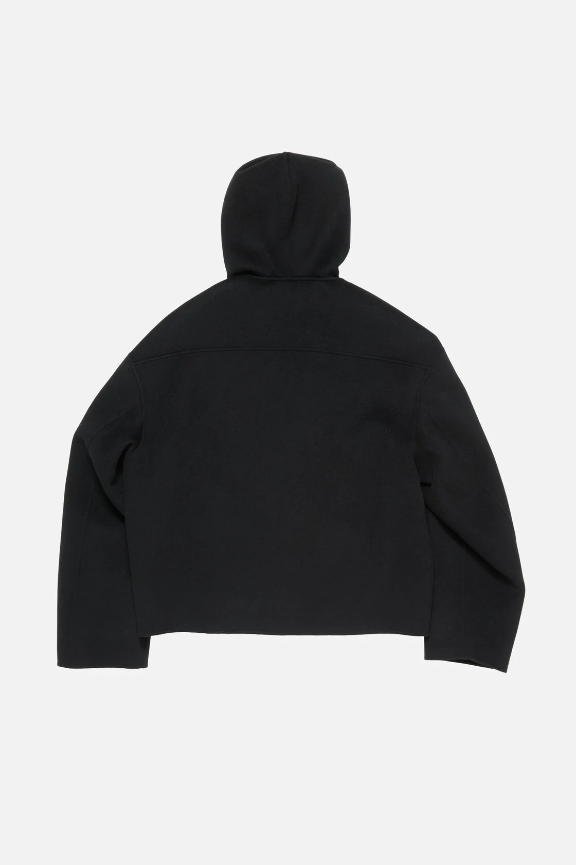 ACNE STUDIOS Hooded Boxy Fit Wool Jacket in Black