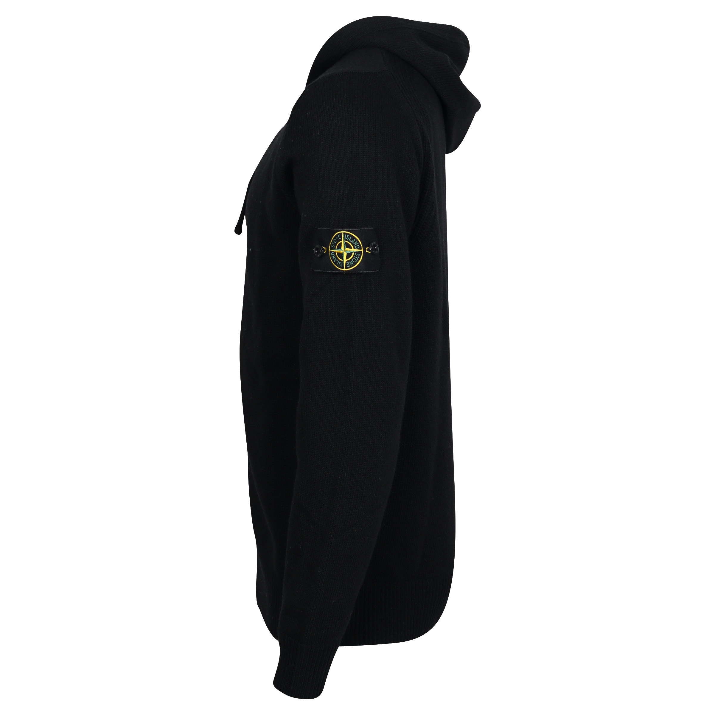 Stone Island Knit Zip Hoodie in Black