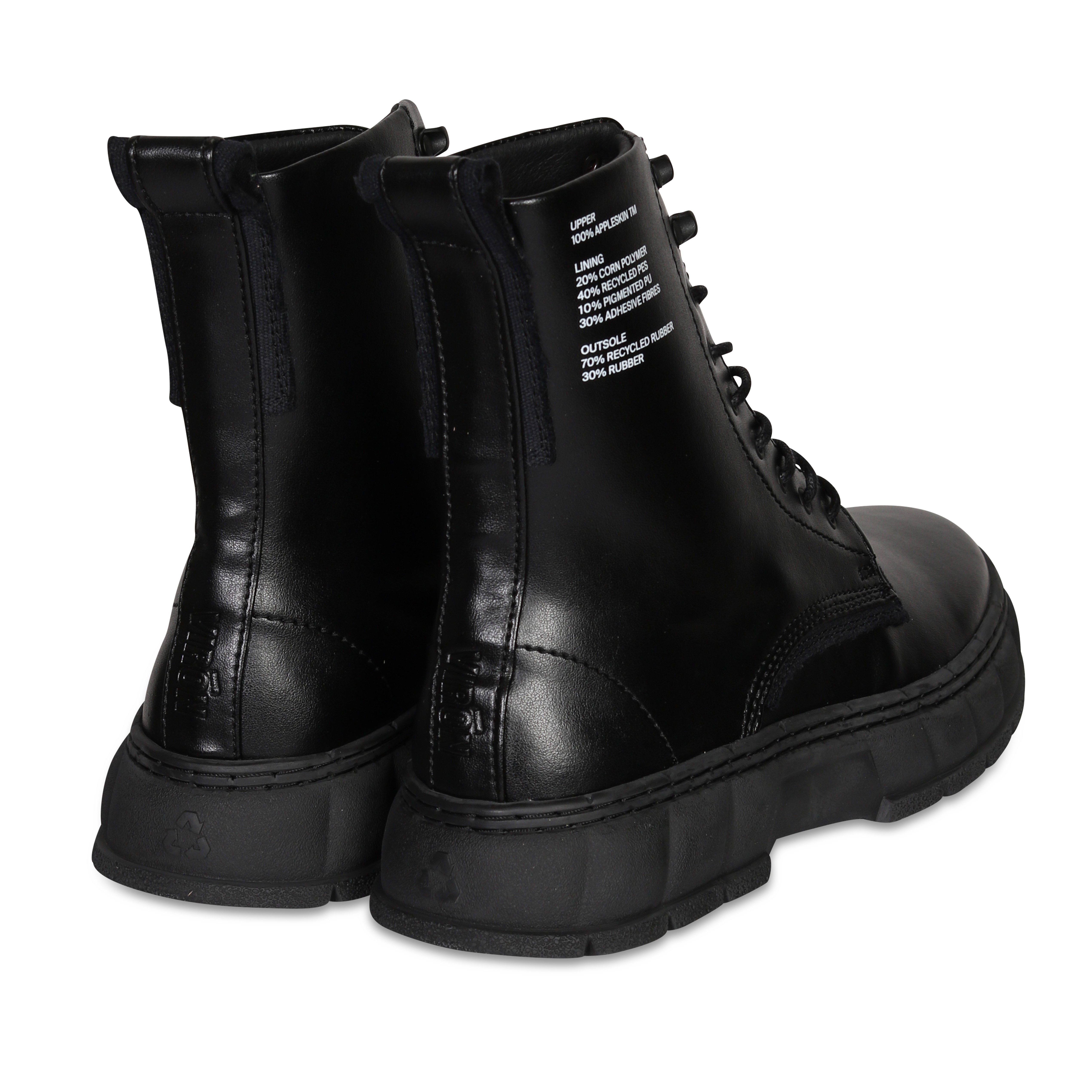 VIRÓN 1992 Vegan Combat Boots Black Apple 39