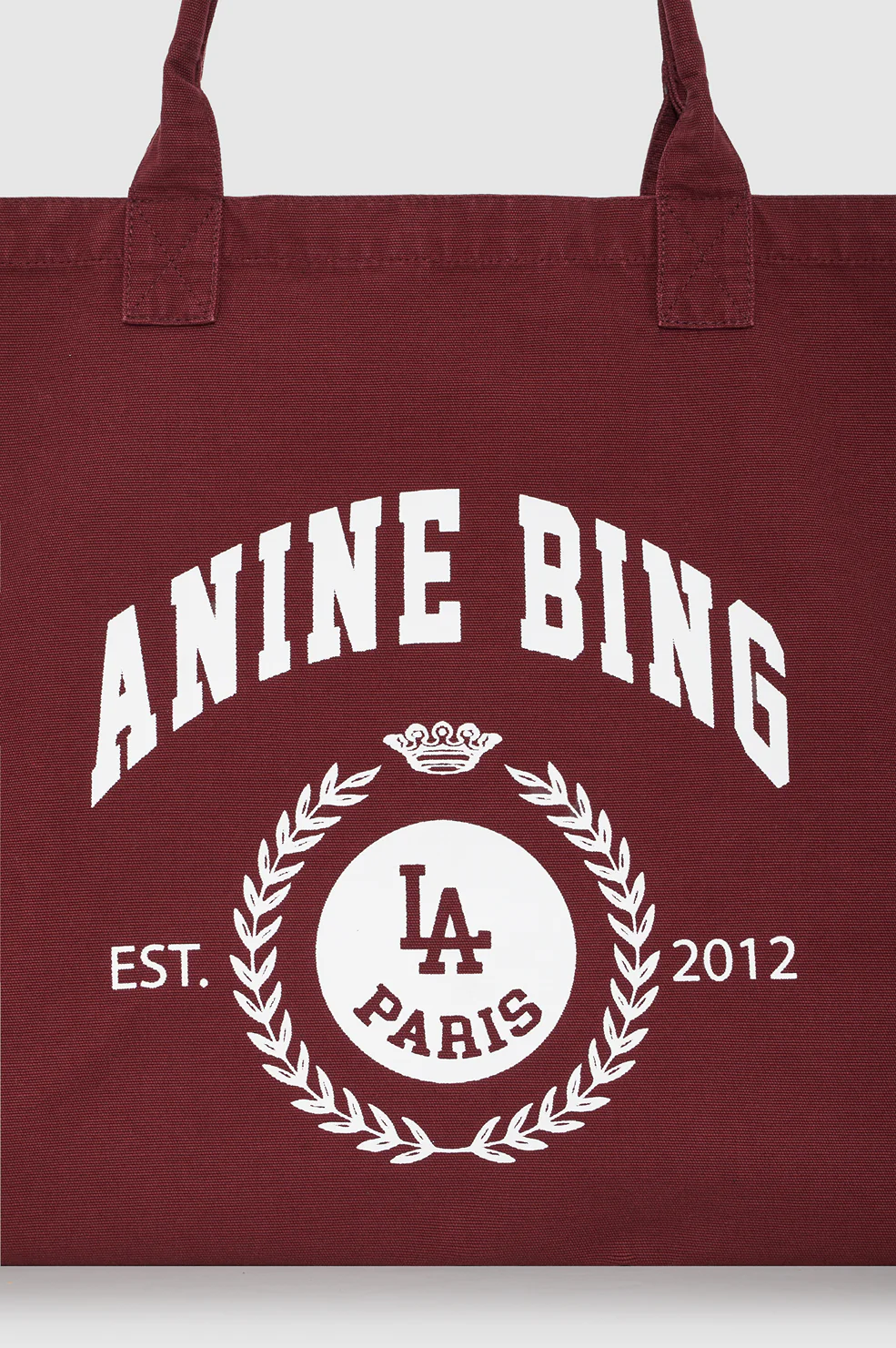 ANINE BING One Leo Canvas Tote Collegiate in Bordeaux