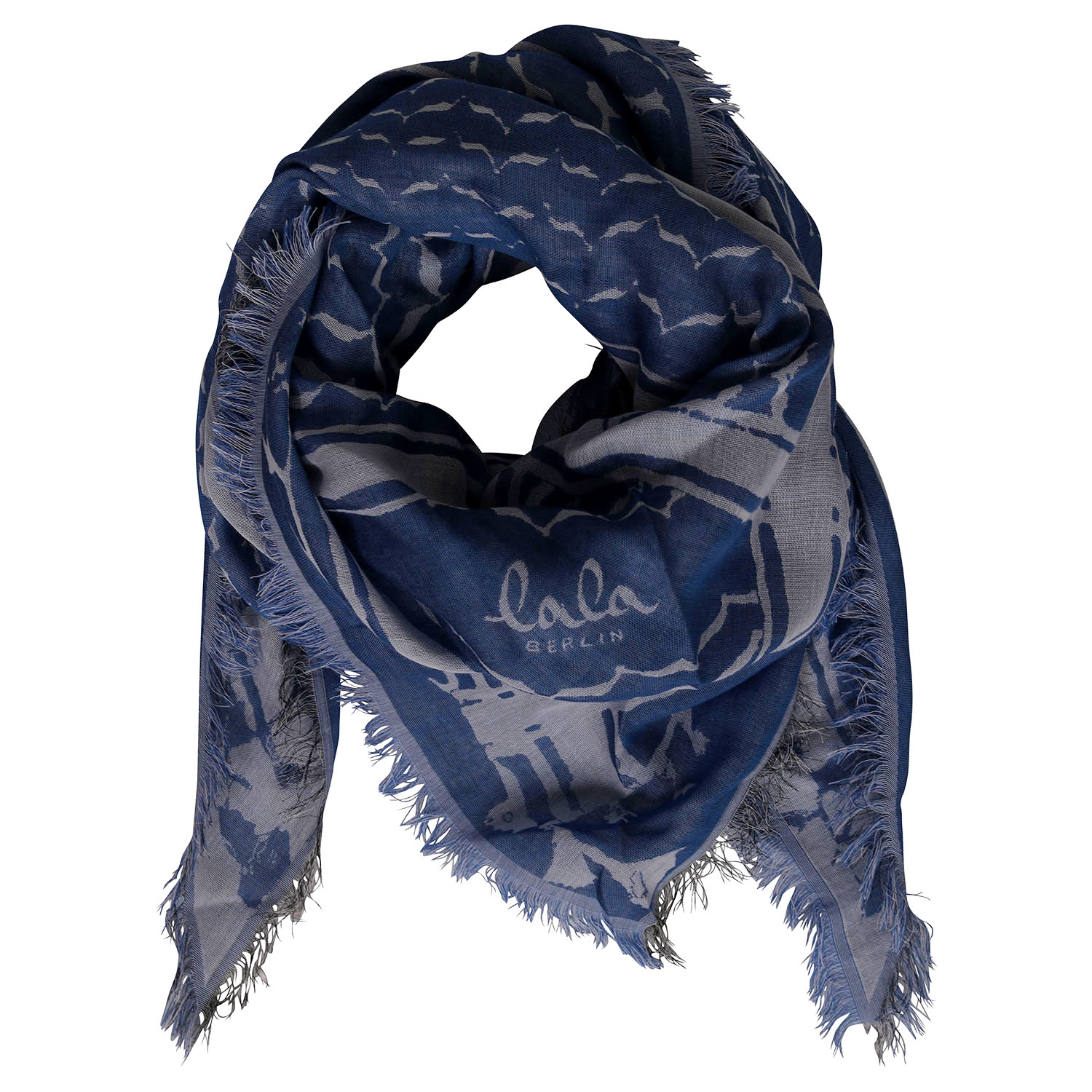 Lala Berlin Cotton Triangle Kufiya Blue