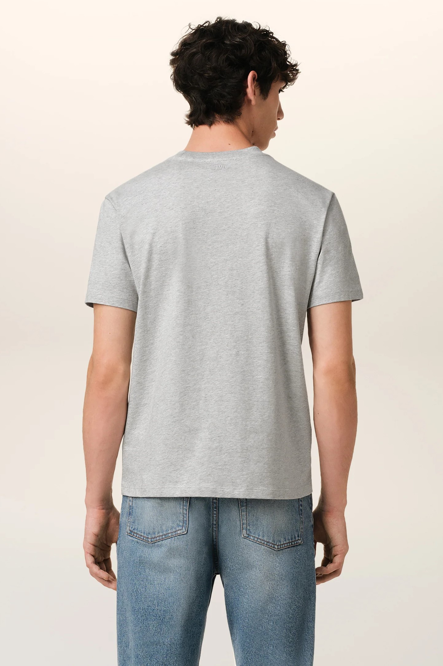 AMI PARIS de Coeur Classic Fit T-Shirt in Heather Ash Grey AMI PARIS de Coeur Classic Fit T-Shirt in Heather Ash Grey