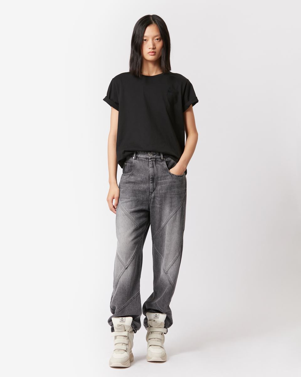 ISABEL MARANT ÉTOILE Aby Logo T-Shirt in Black XS