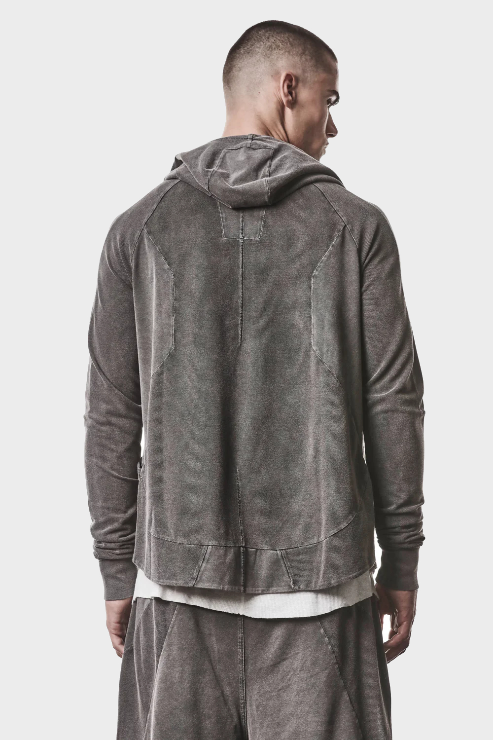 THOM KROM Zip Hoodie in Dark Used Grey