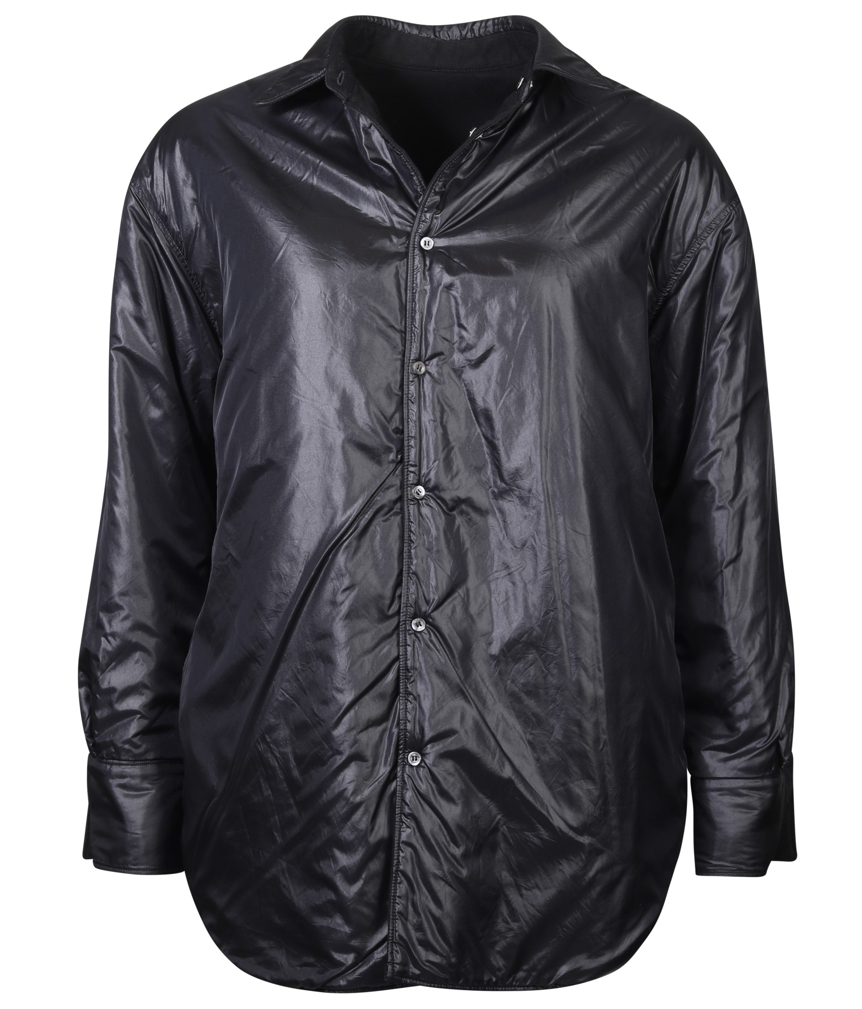 ASPESI Soft Padded Wool Overshirt in Black