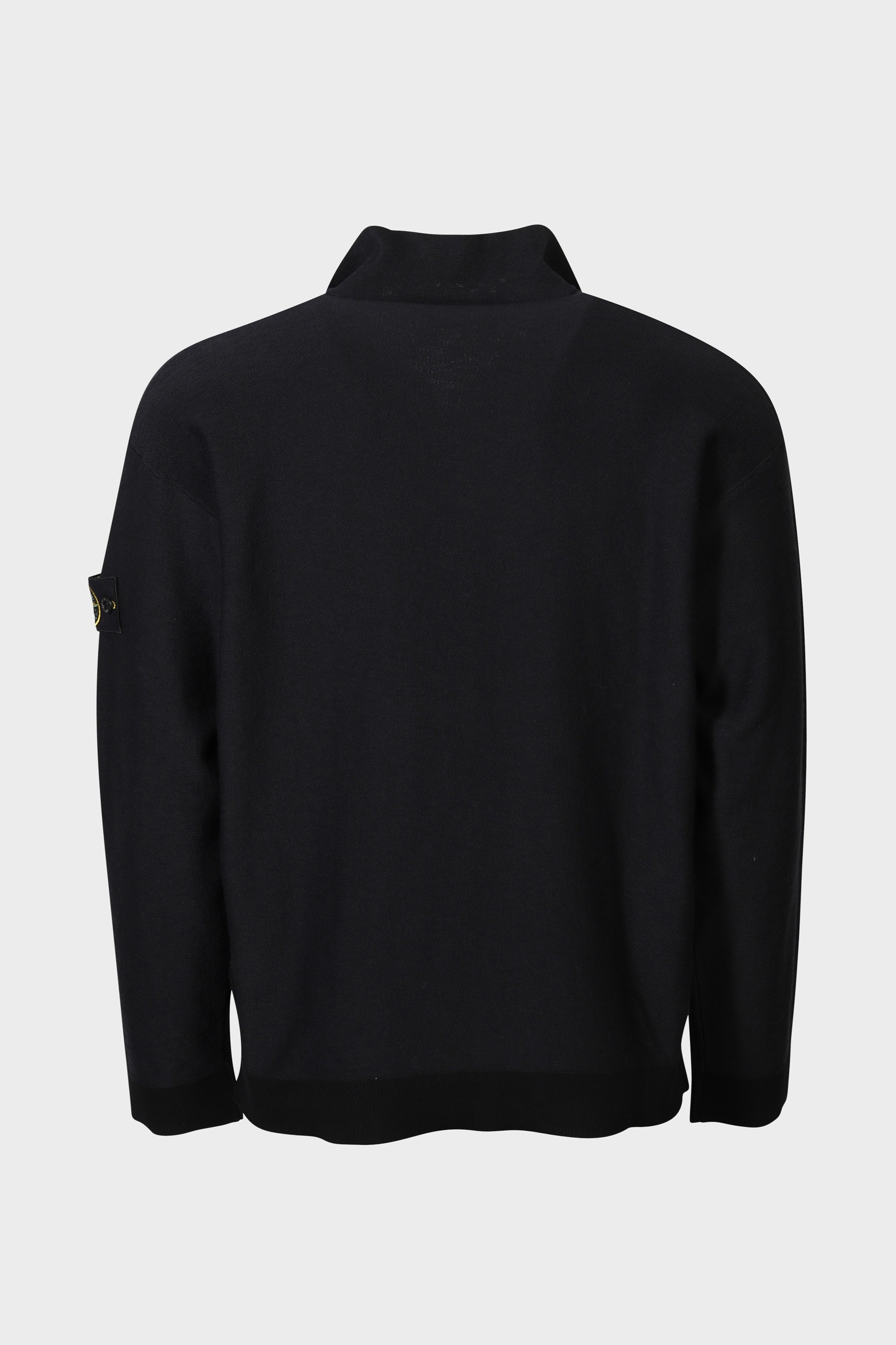 STONE ISLAND Summer Knit Half Zip Pullover in Black