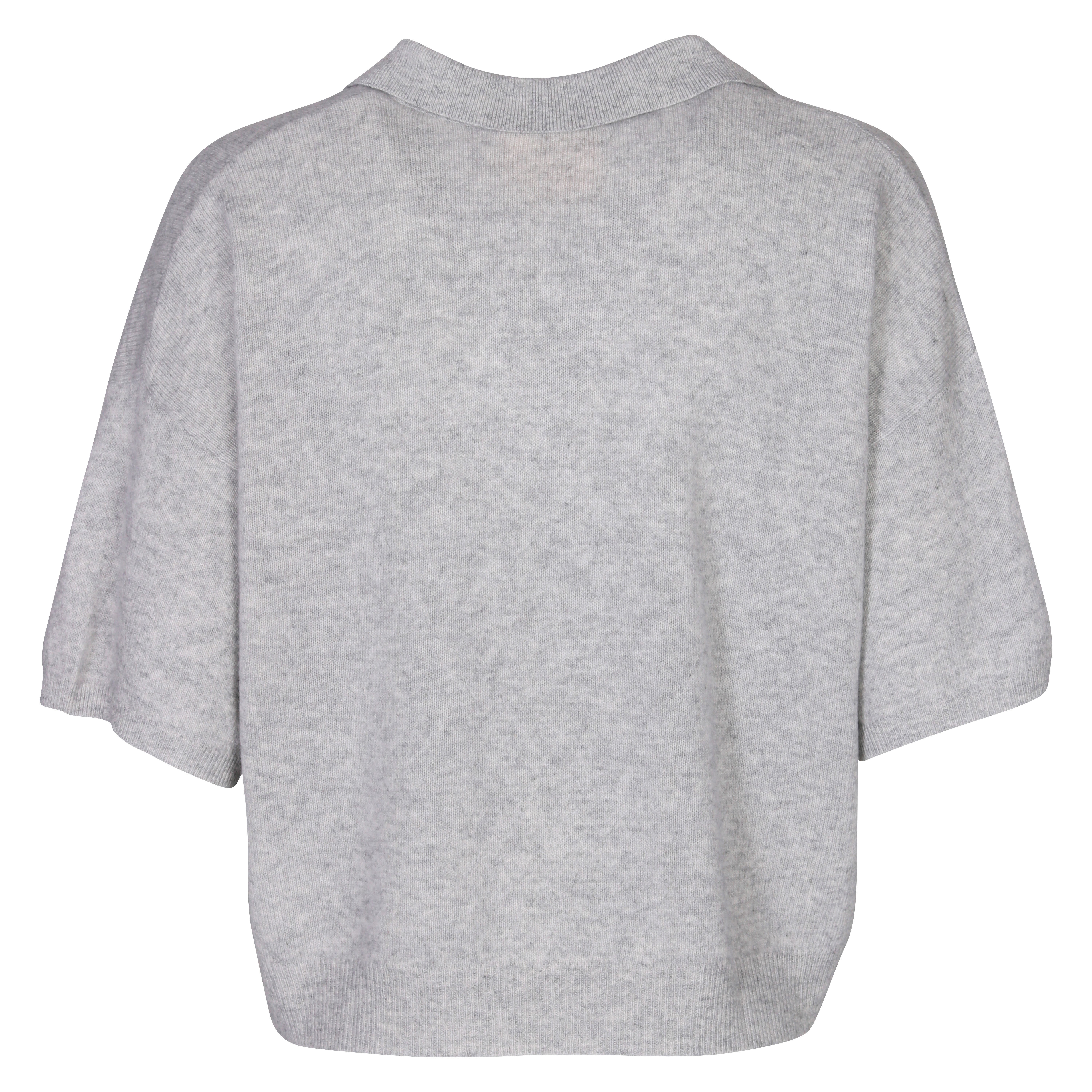 Absolut Cashmere Polo Short Sleeve in Heathergrey