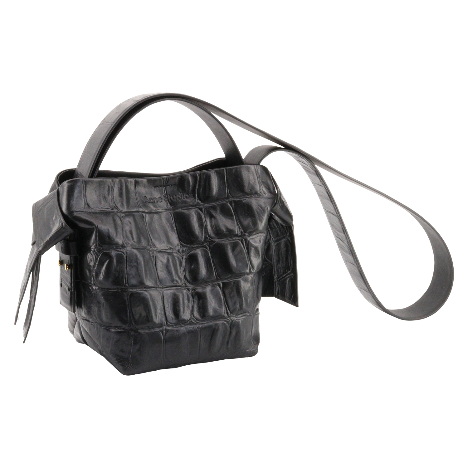 Acne Studios Bag Musubi Mini Croco Black