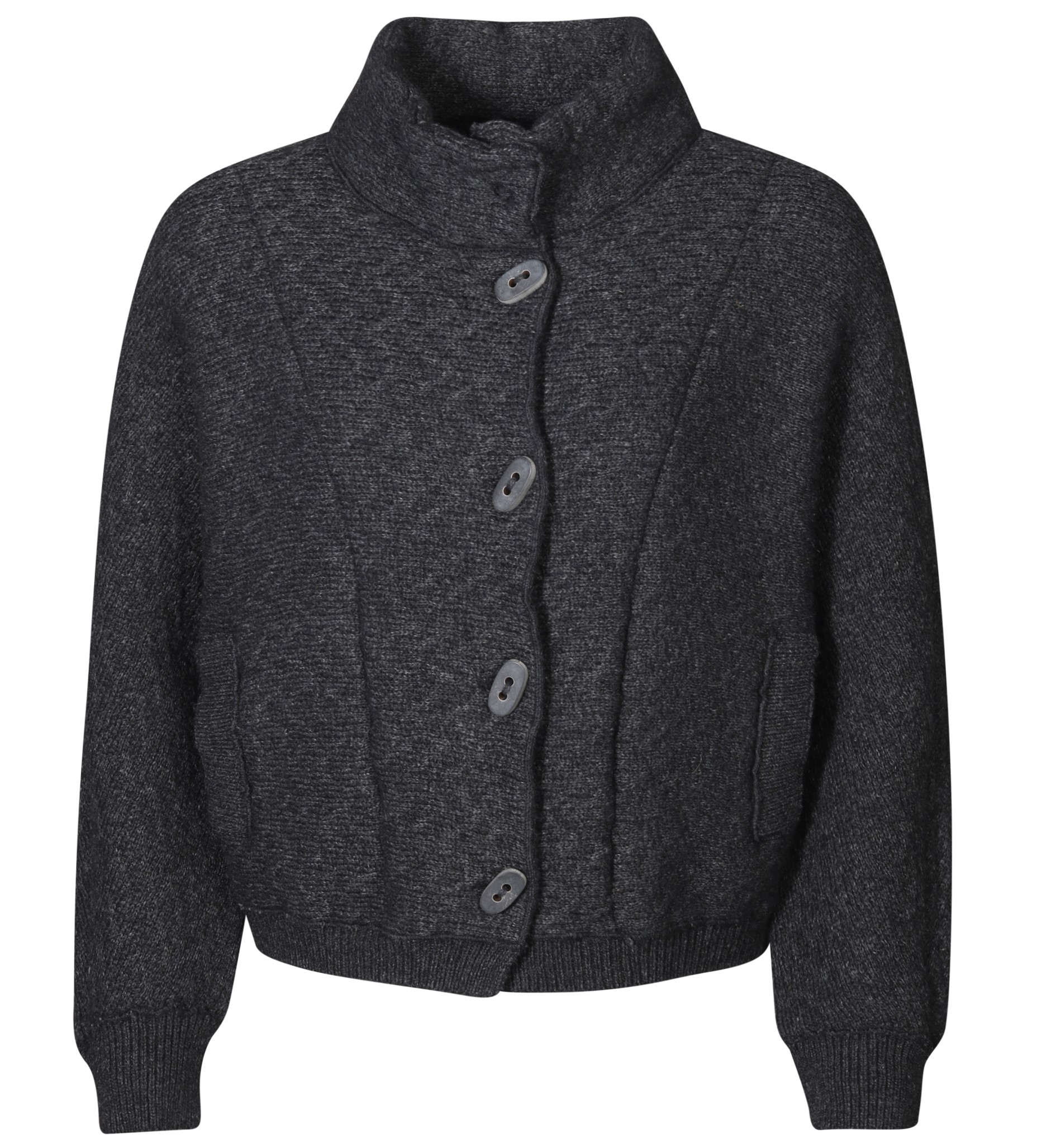 TRANSIT PAR SUCH Heavy Knit Jacket in Charcoal TRANSIT PAR SUCH Heavy Knit Jacket in Charcoal
