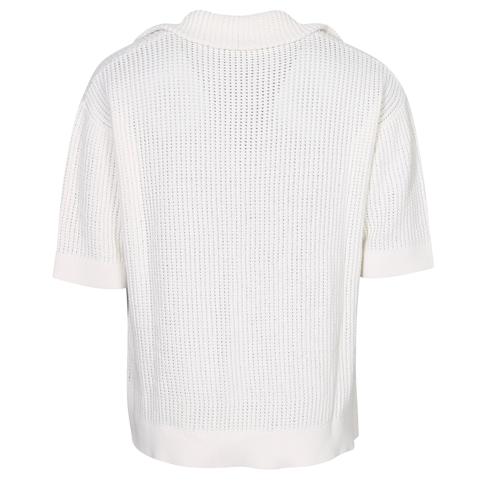 Roberto Collina Oversize Cotton Knit Polo in Off White 50