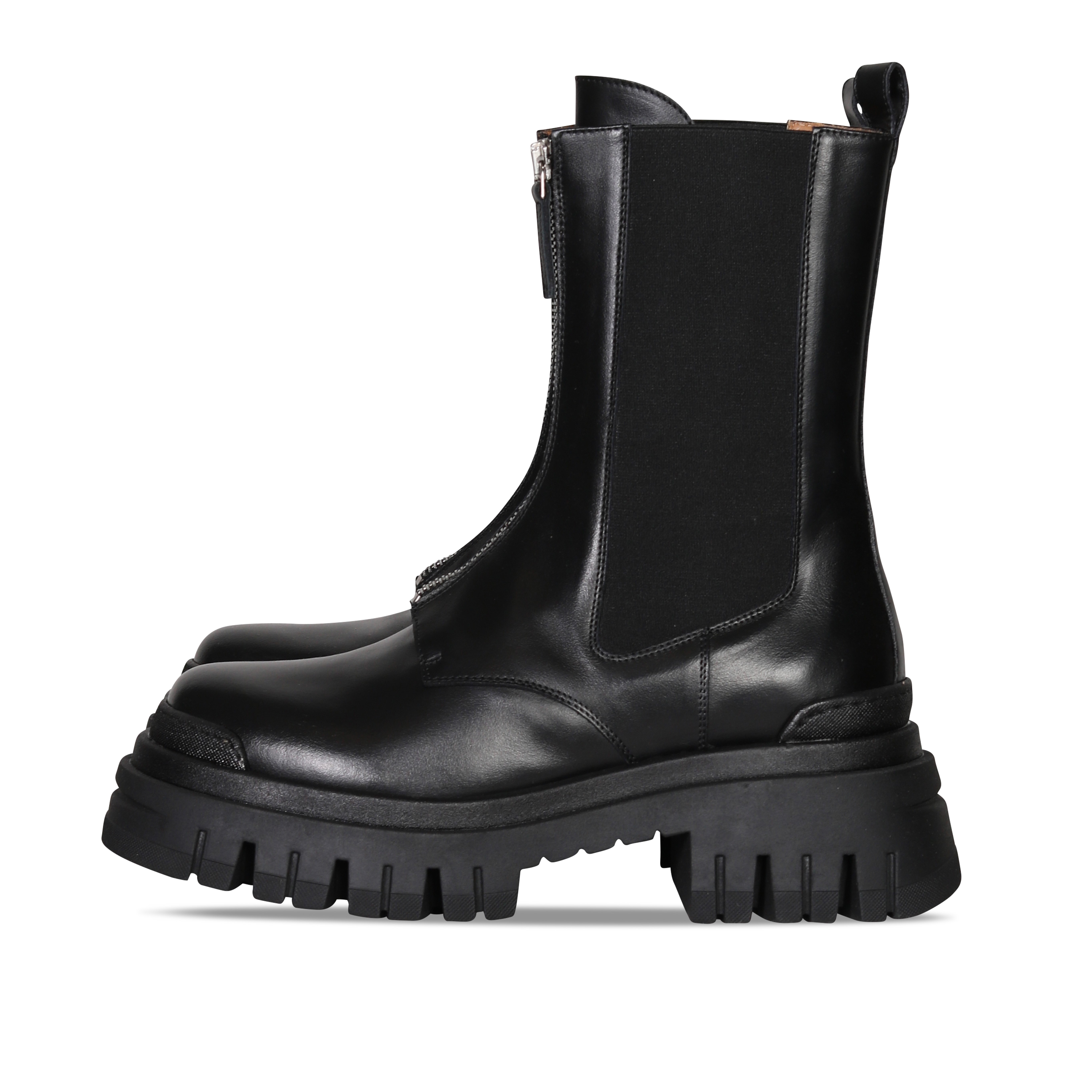 Ennequadro Combat Boots in Black with Zip