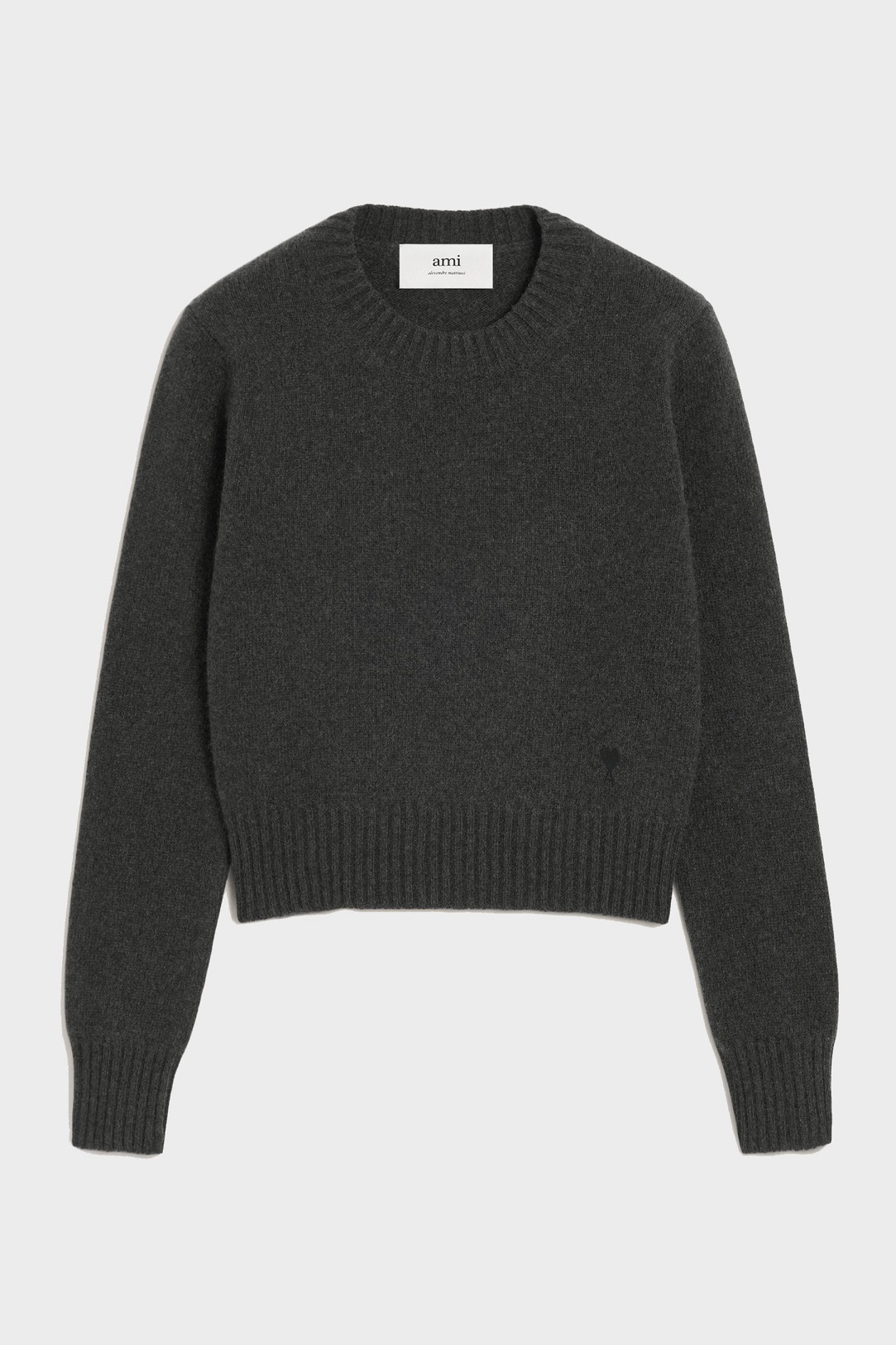 AMI PARIS de Coeur Cashmere Knit Pullover in Anthracite L