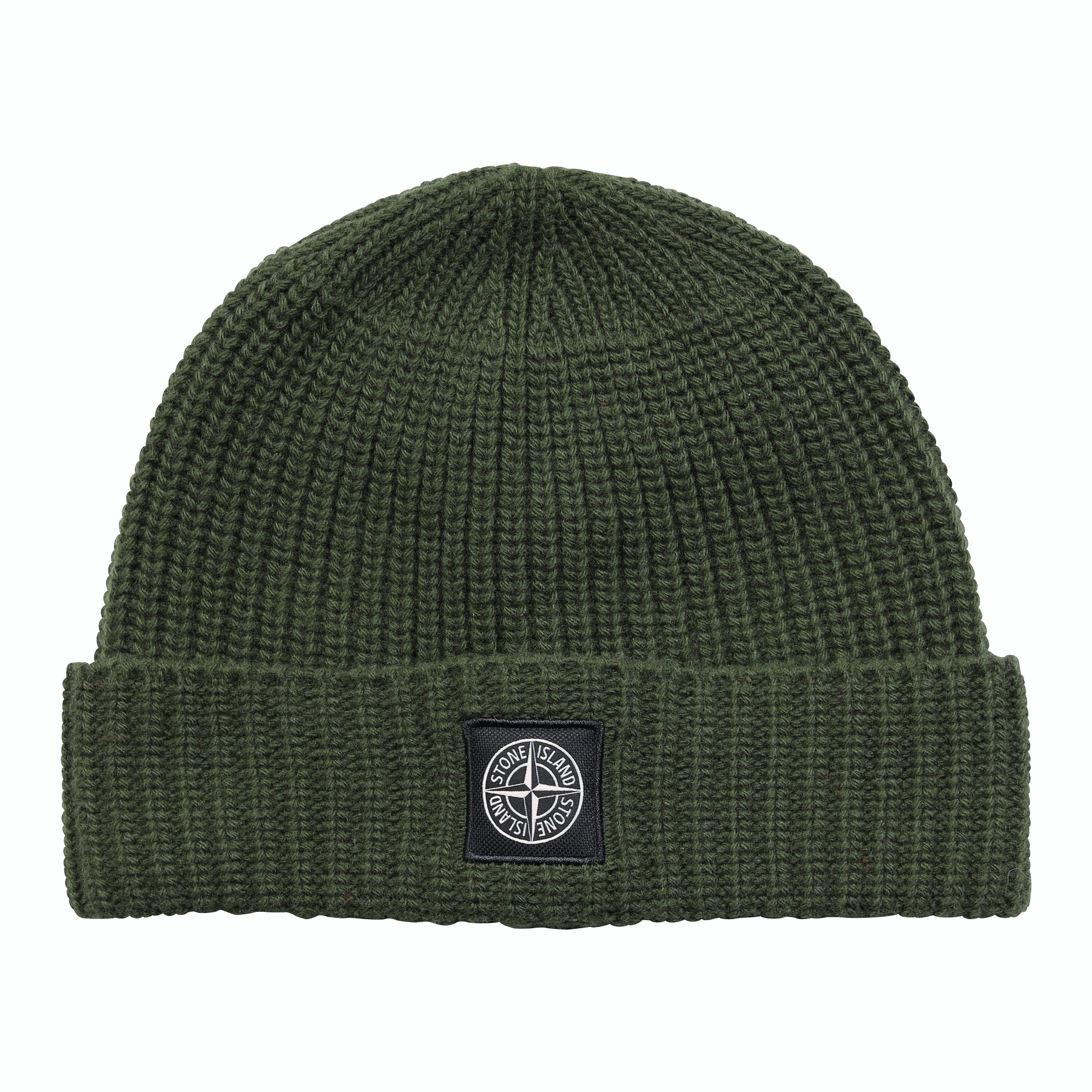 STONE ISLAND Knit Beanie in Olive