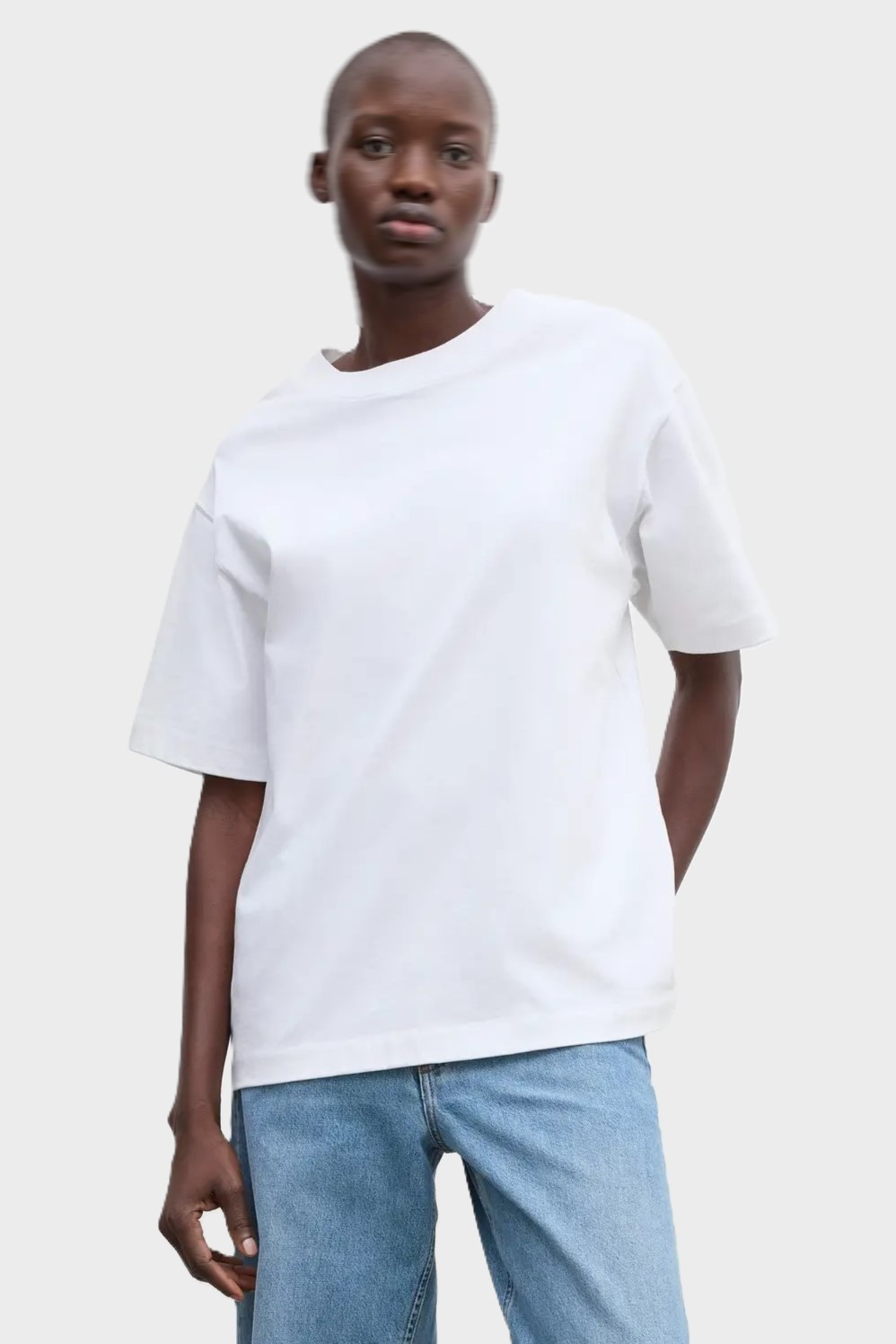 DAGMAR Oversize Cotton Tee in White DAGMAR Oversize Cotton Tee in White