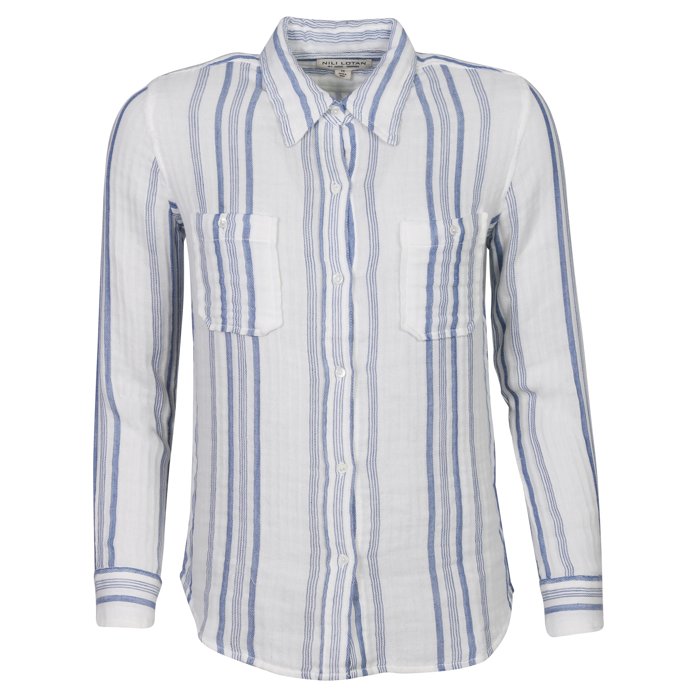 Nili Lotan Shirt Kaya Striped Blue/White
