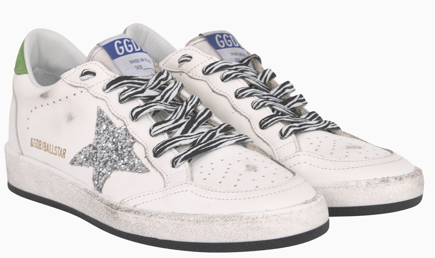 Golden Goose Ballstar Leather Upper Glitter Star Nabuk Heel