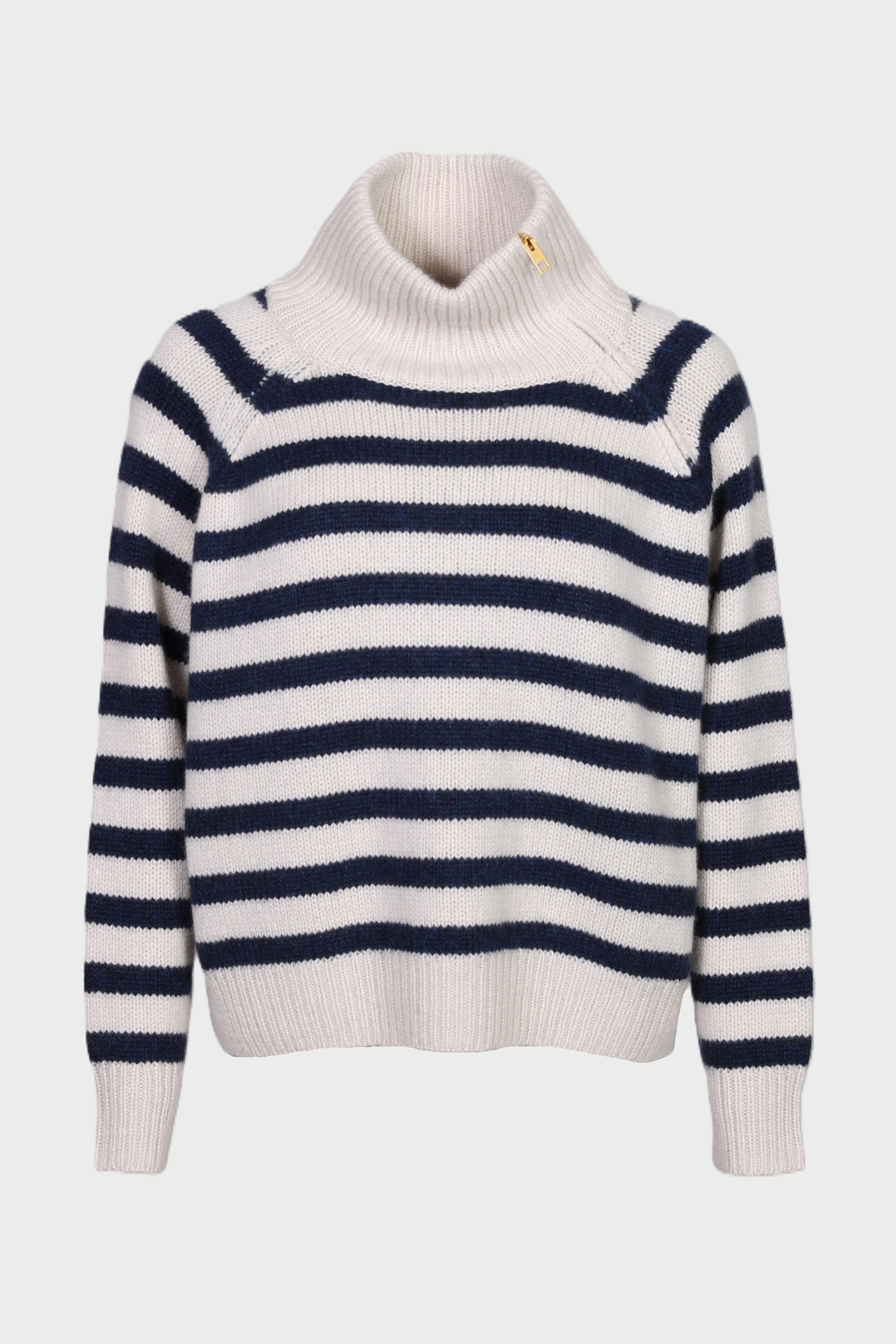 NILI LOTAN Raelynn Cashmere Sweater in Ivory / Marine Stripe