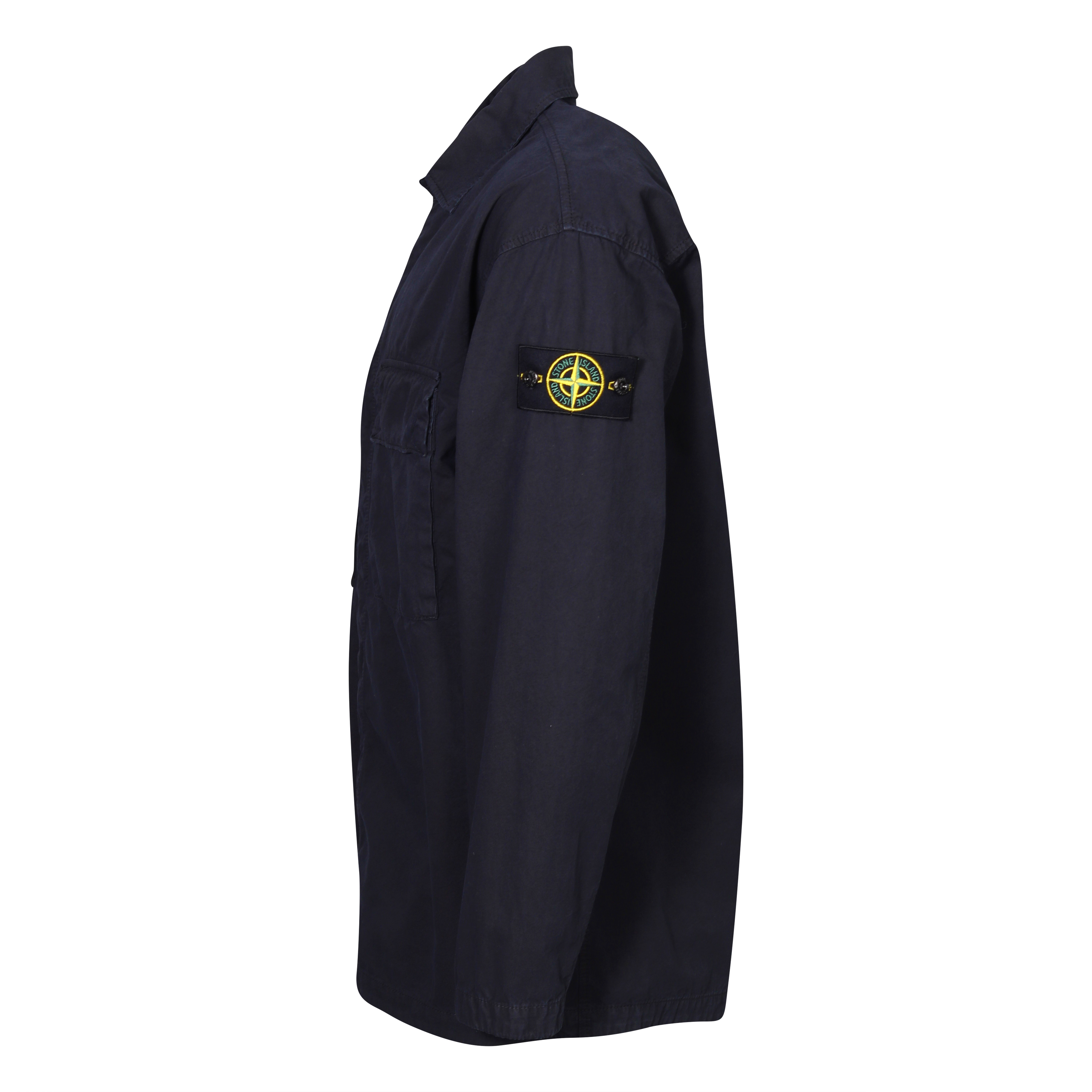 STONE ISLAND Cotton Overshirt in Washed Navy S