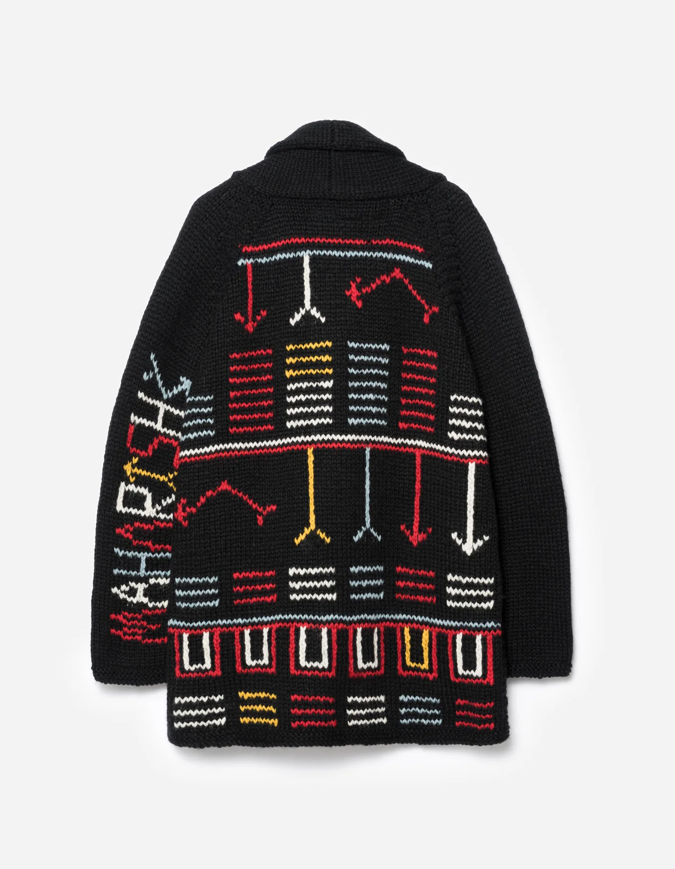 MAHARISHI 2217 Kanata Hand Knitted Cardigan in Black
