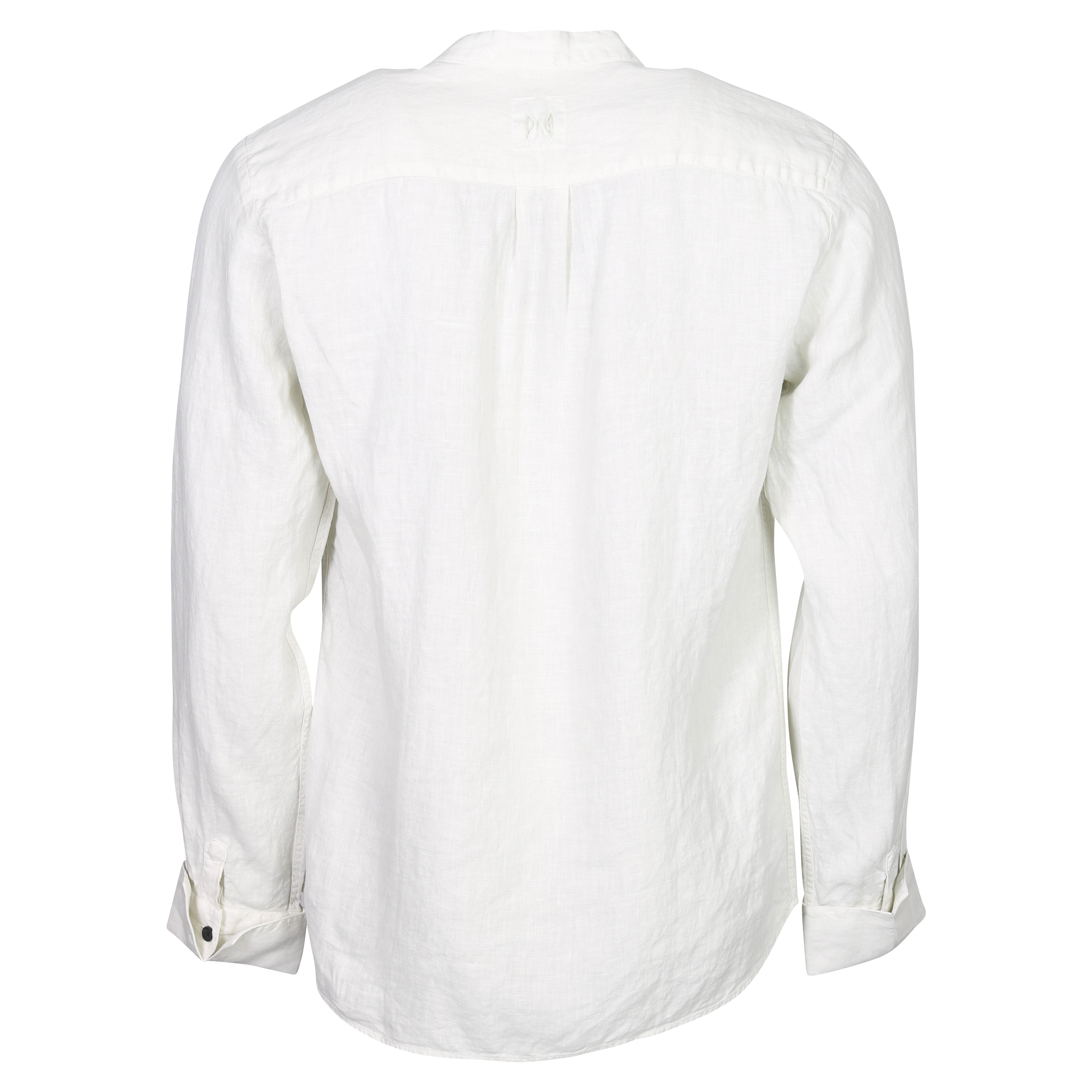 Hannes Roether Linen Buttoned Through Shirt in Ecru