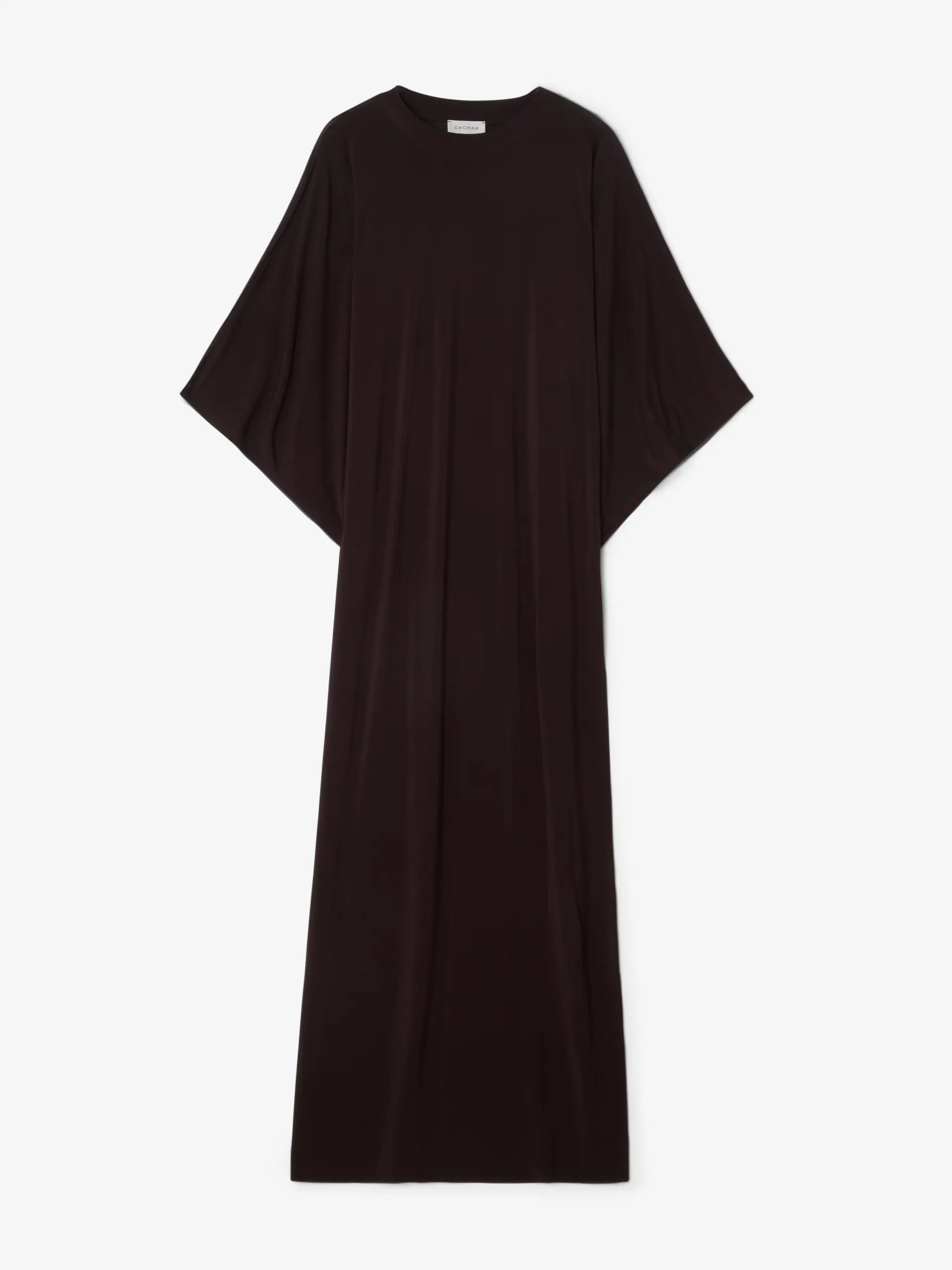 DAGMAR Jersey Kimono Dress in Chocolate Brown PIERRE-LOUIS MASCIA Silk Dress