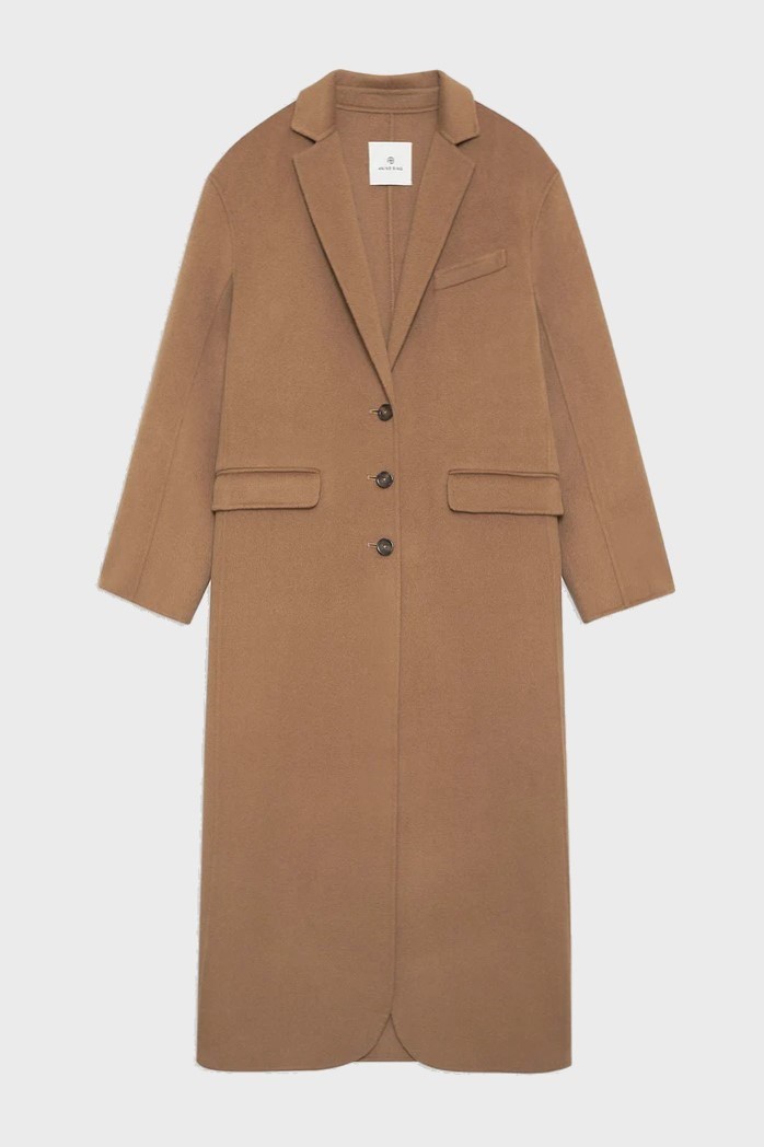 ANINE BING Quinn Coat in Camel Cashmere Blend ANINE BING Quinn Coat in Camel Cashmere Blend