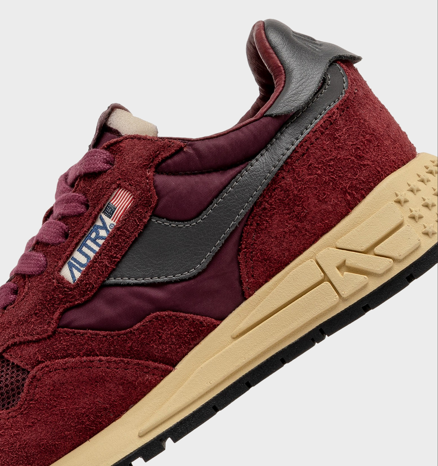 AUTRY ACTION SHOES Reelwind Low Sneaker Suede/Mesh/Bordeaux