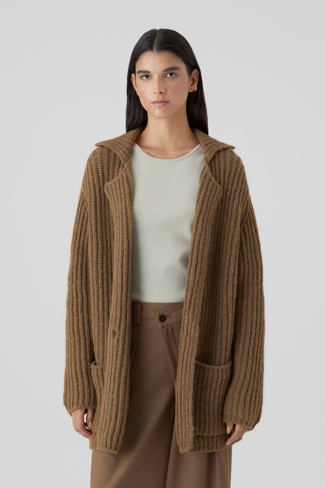 Closed Knit Cardigan in Golden Wood