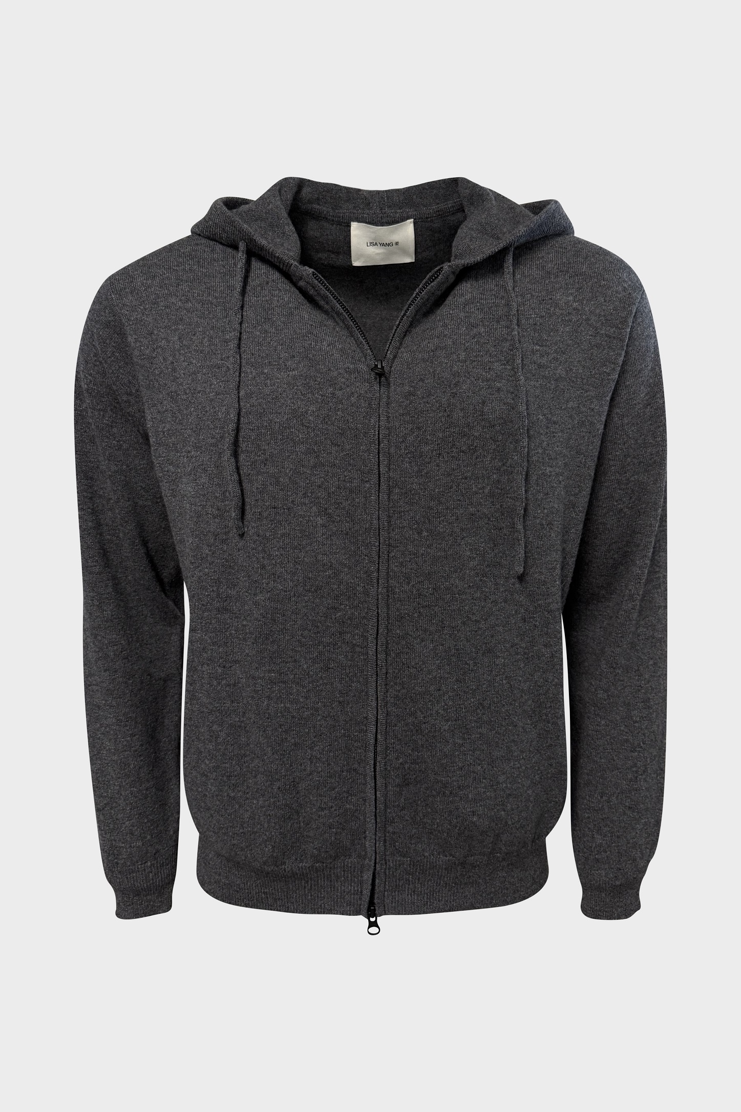 LISA YANG Hooded Zip Sweater in Graphite