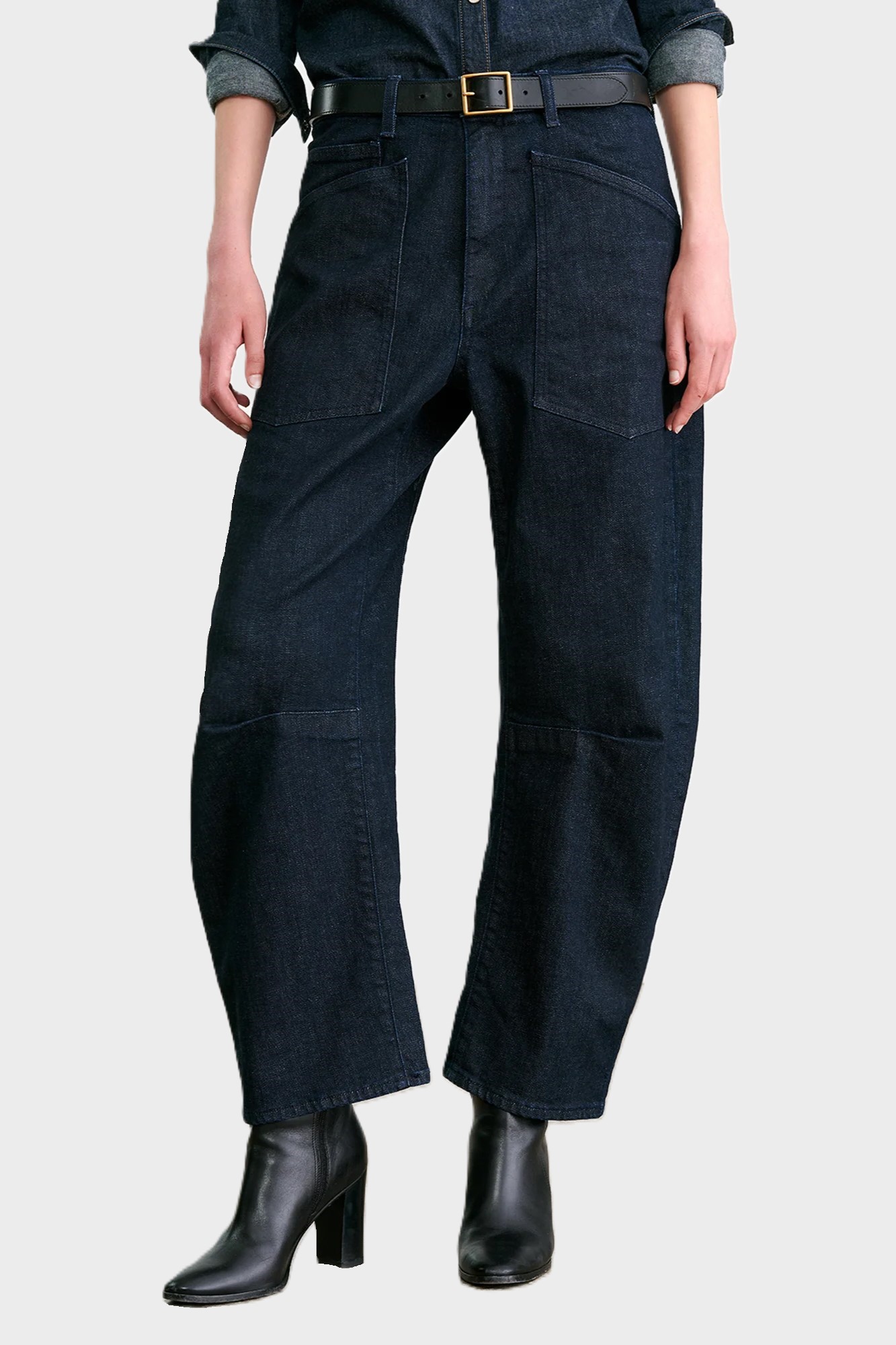 NILI LOTAN Barrel Fit Jeans in Indigo Rinse