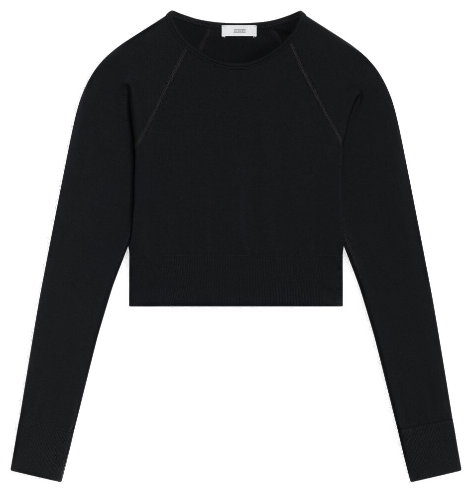 CLOSED Cropped Raglan Longsleeve in Black