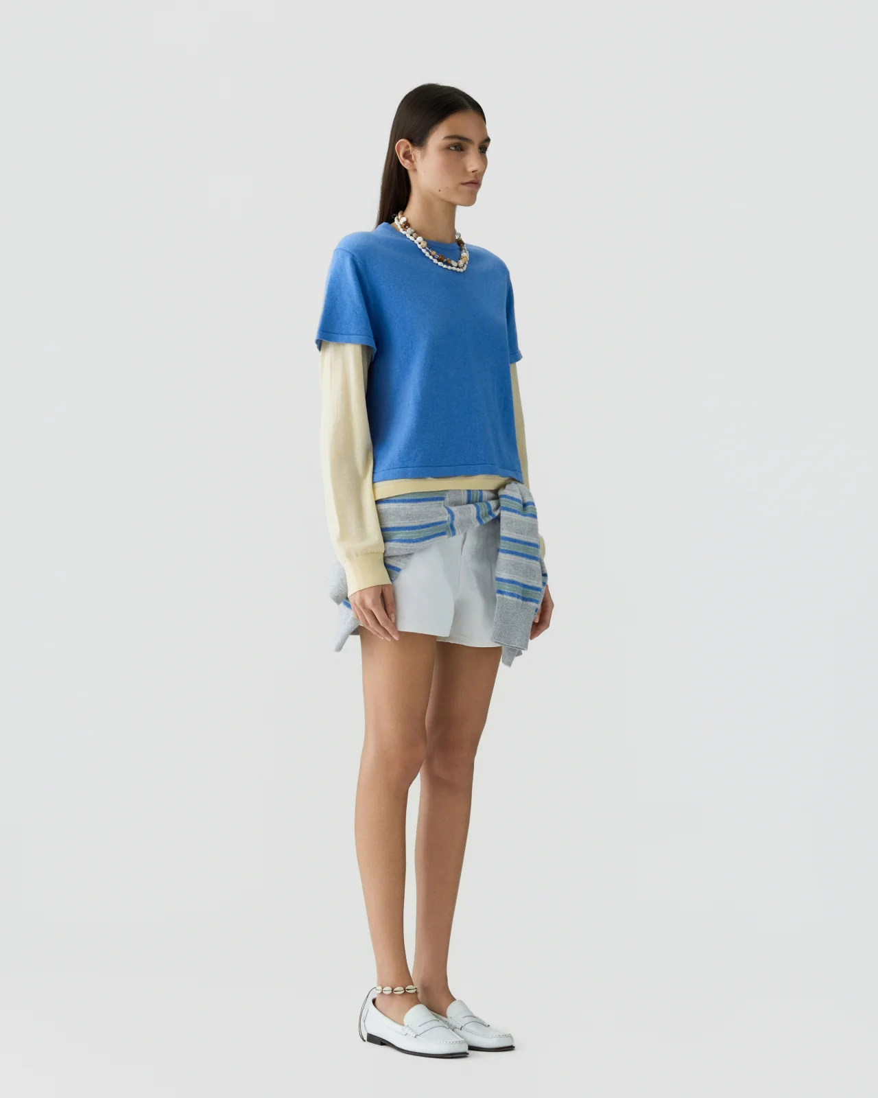 GUEST IN RESIDENCE Layer Tee in Delft Blue/Butter