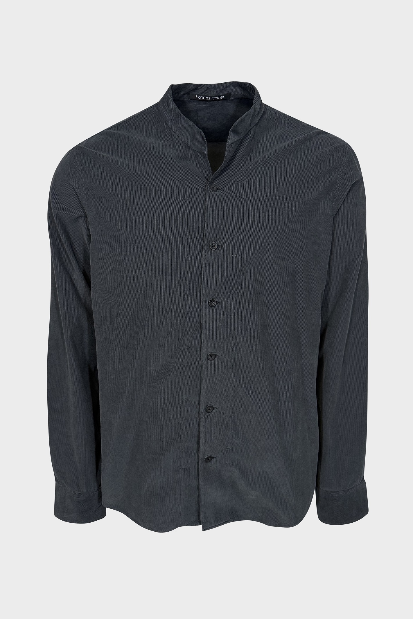 HANNES ROETHER Baby Cord Shirt in Dark Grey
