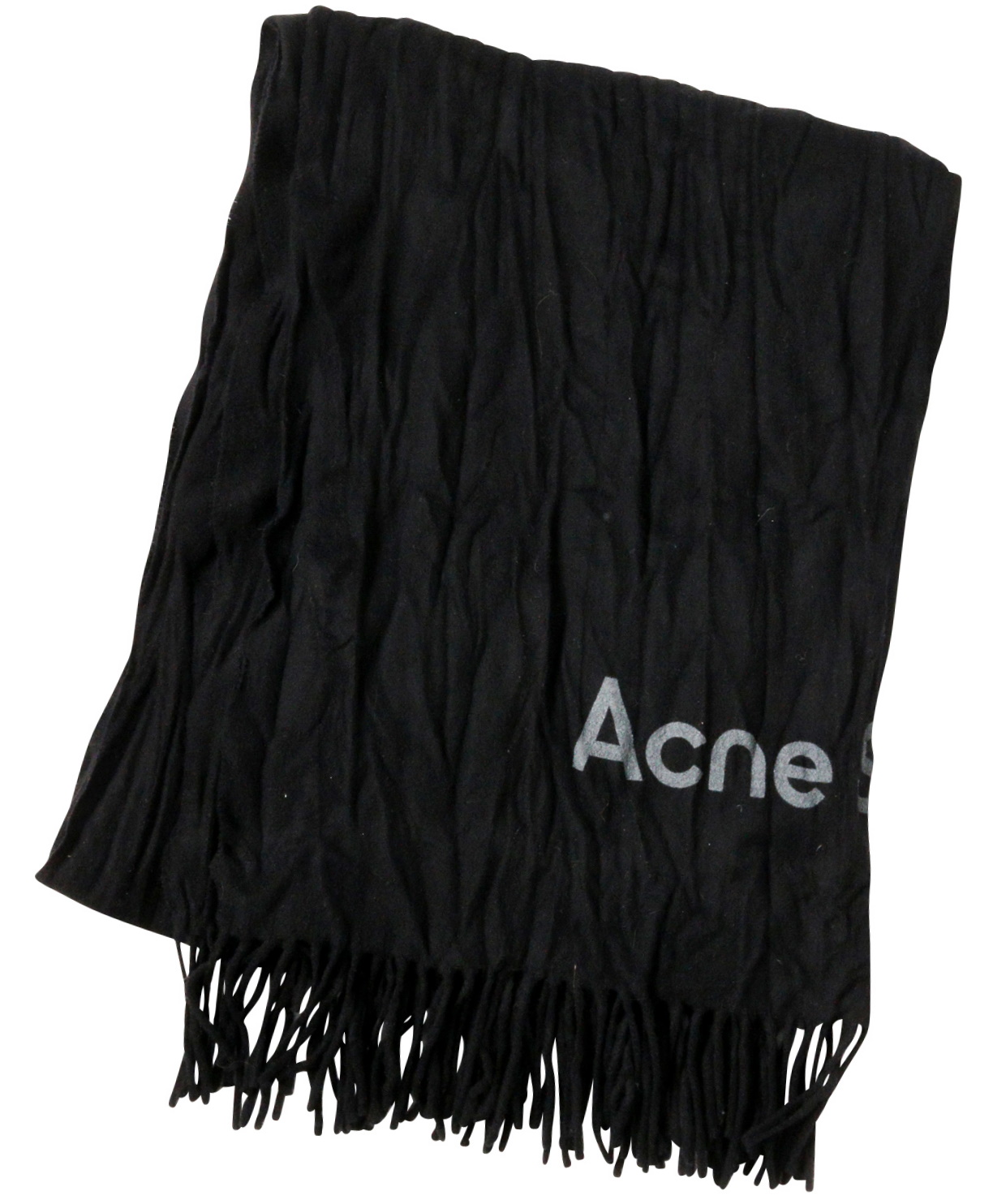 Acne Studios Scarf Canada Crinkled Black