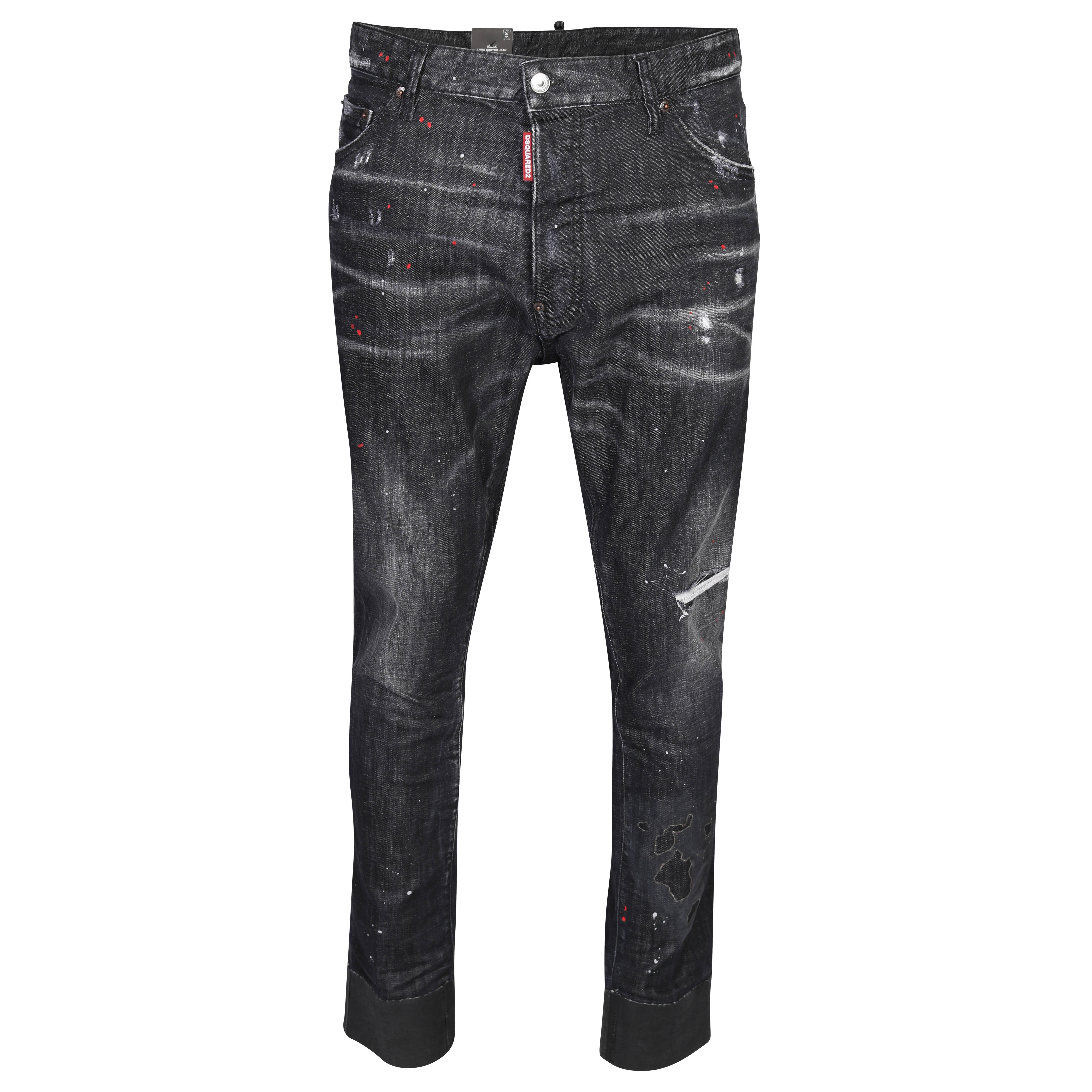 DSQUARED2 Relax Long Crotch Jeans in Washed Black
