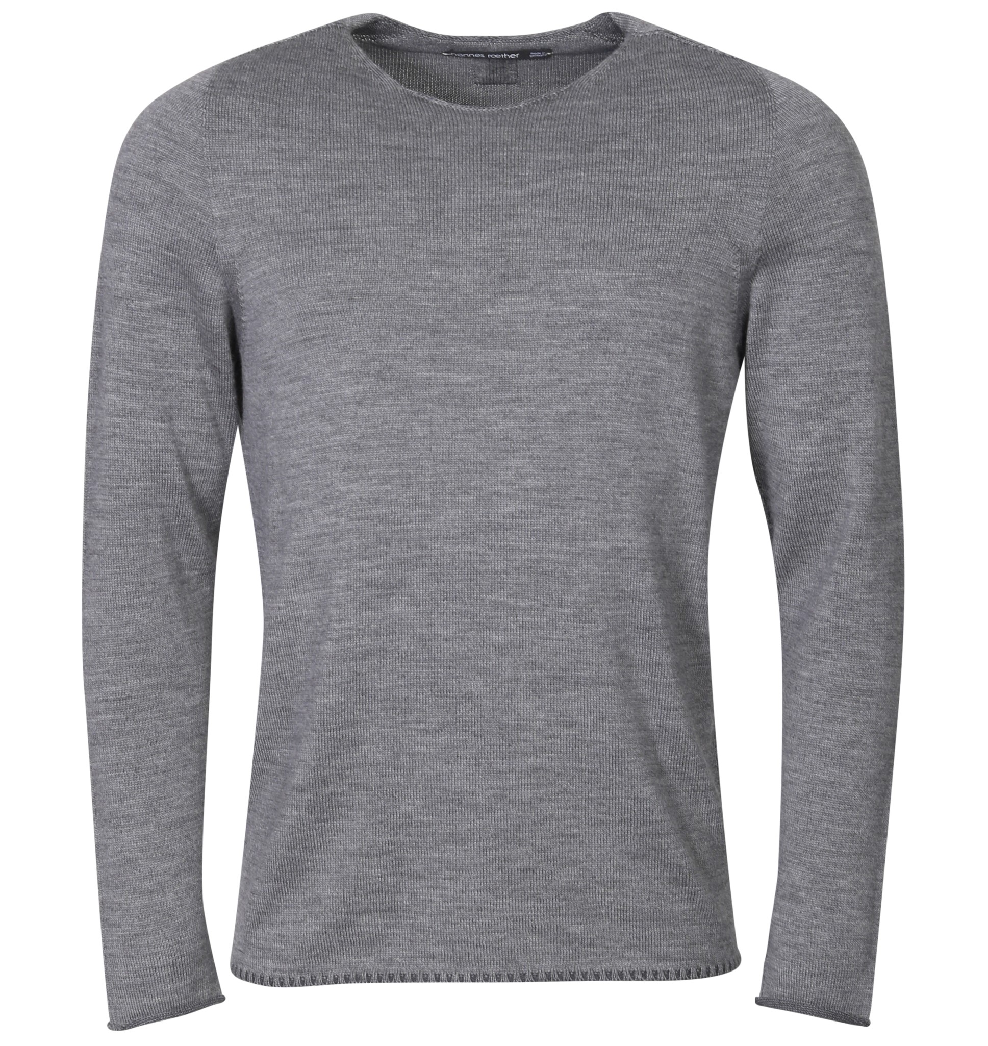 HANNES ROETHER Knit Pullover in Grey/Dark Grey