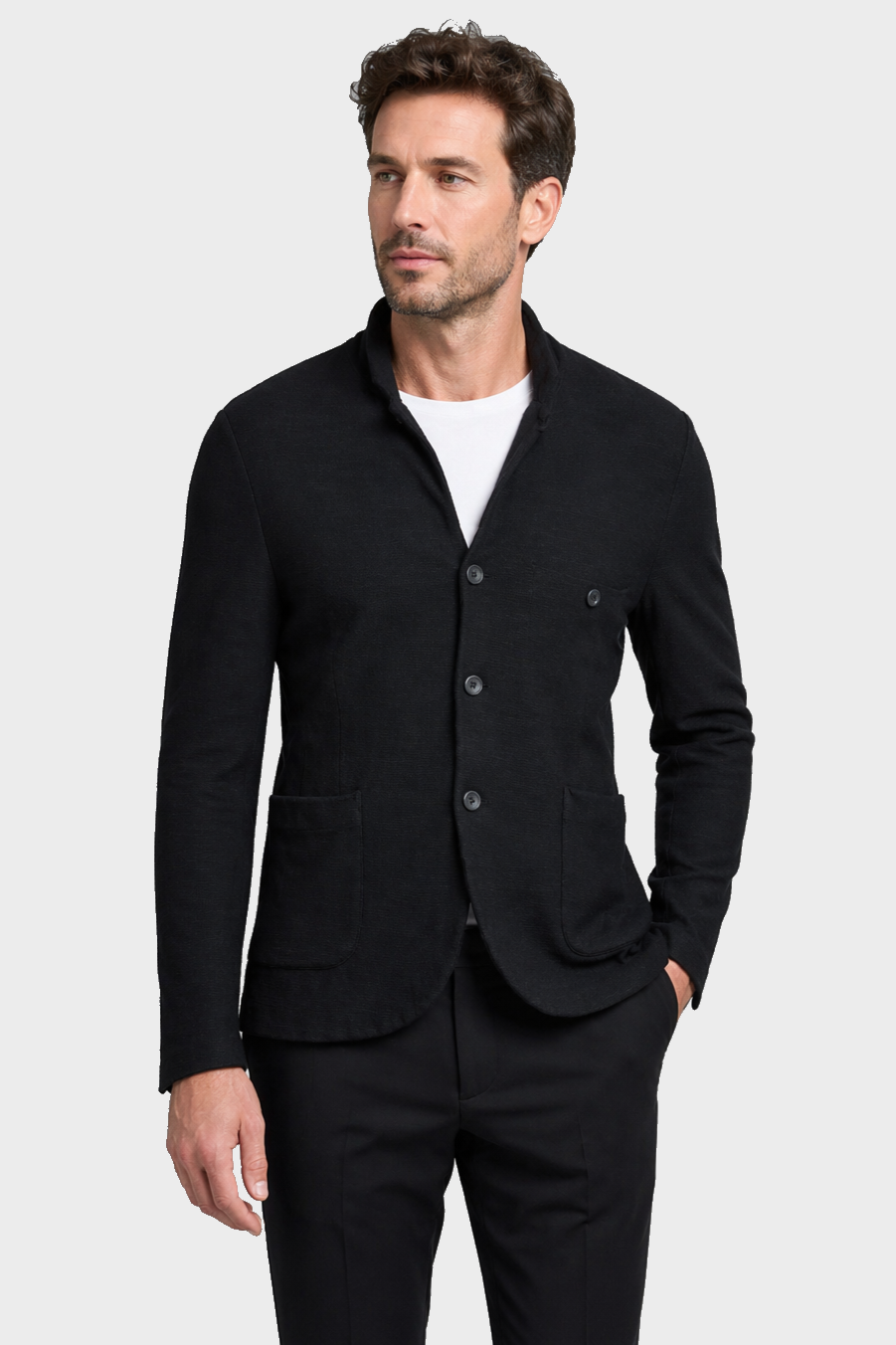 HANNES ROETHER Jersey Jacket in Black