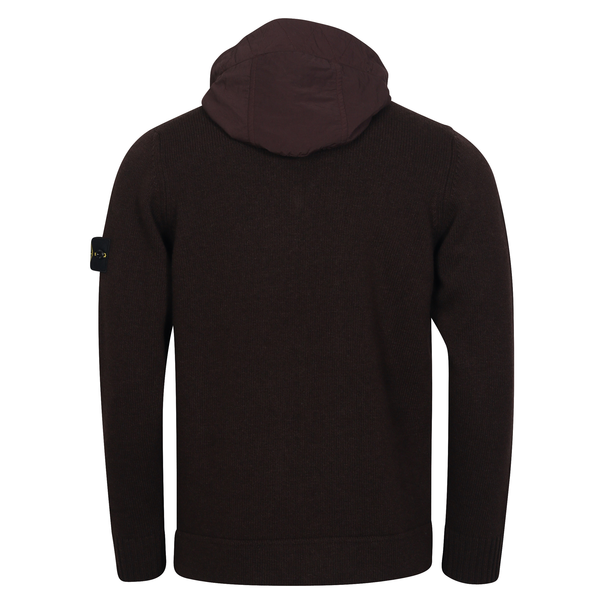 Stone Island Zip Nylon/Wool Hoodie in Brown