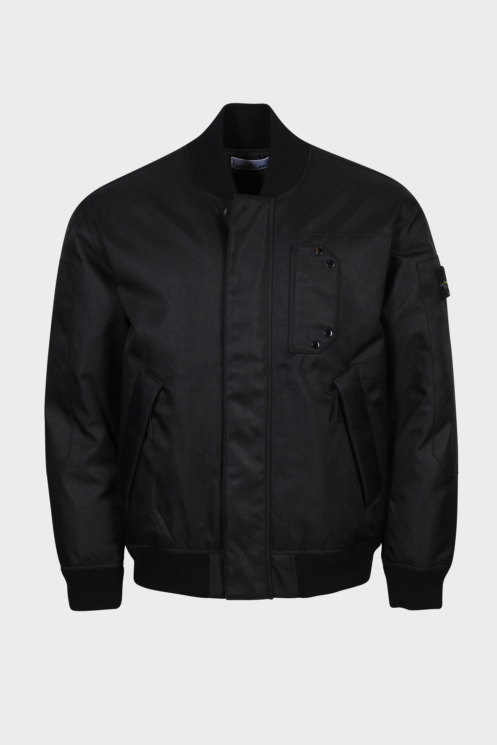 STONE ISLAND Diagonal Nylon Down Bomber Jacket in Black 3XL