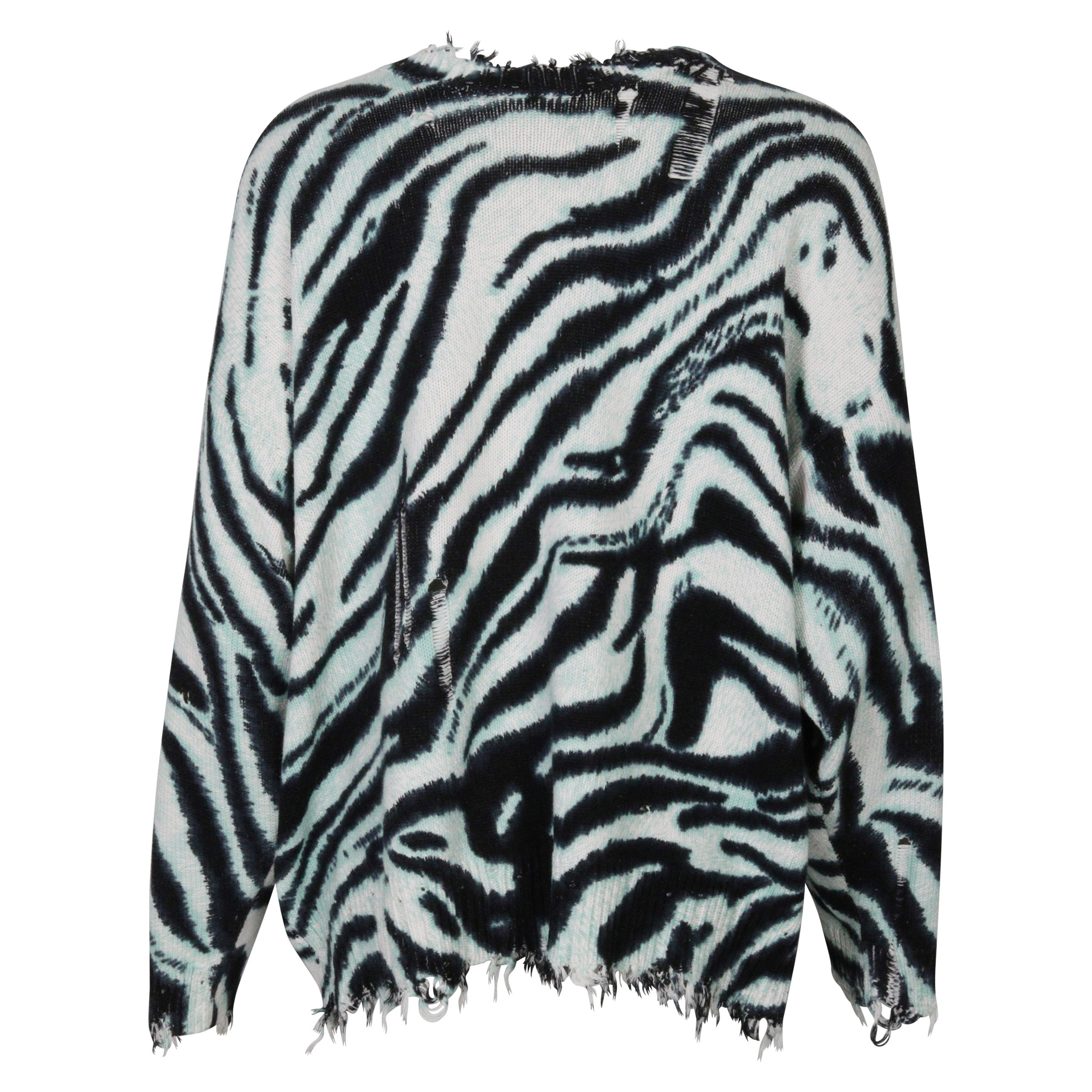 R13 Oversized Knit Sweater Blue Zebra M