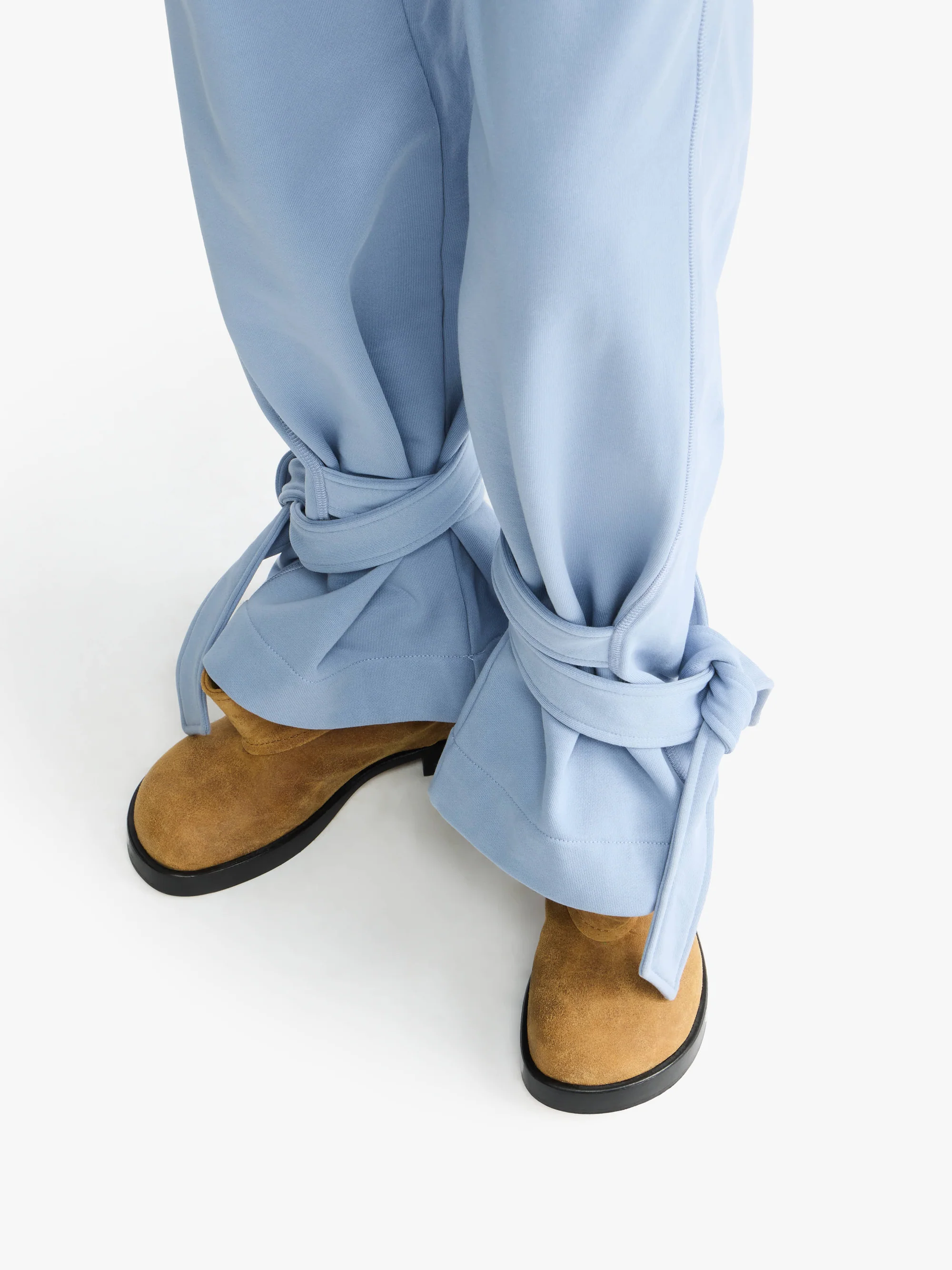 JW ANDERSON Tied Bow Joggers in Steel Blue