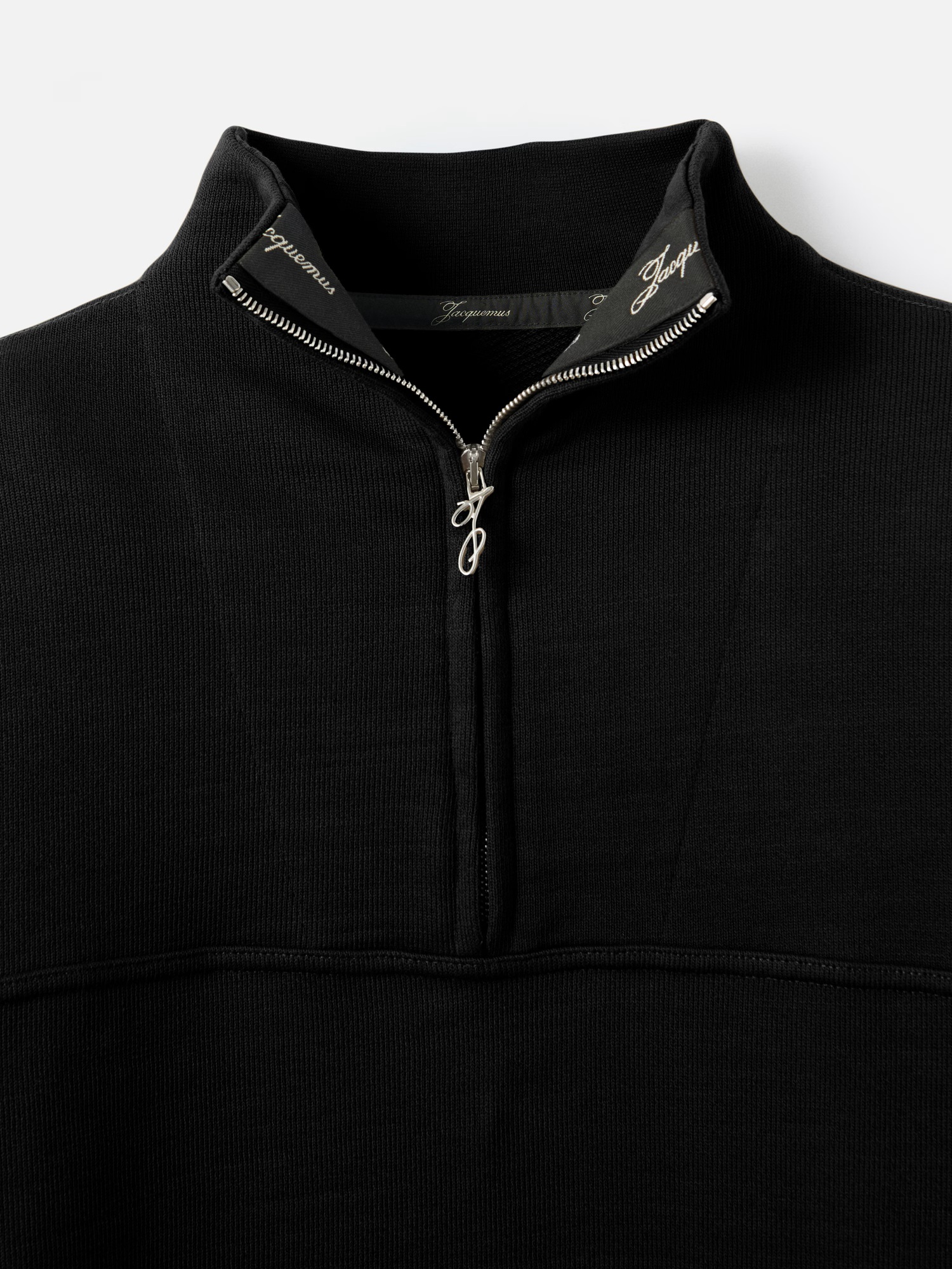 JACQUEMUS Rond Carré Half Zip Sweatshirt in Black