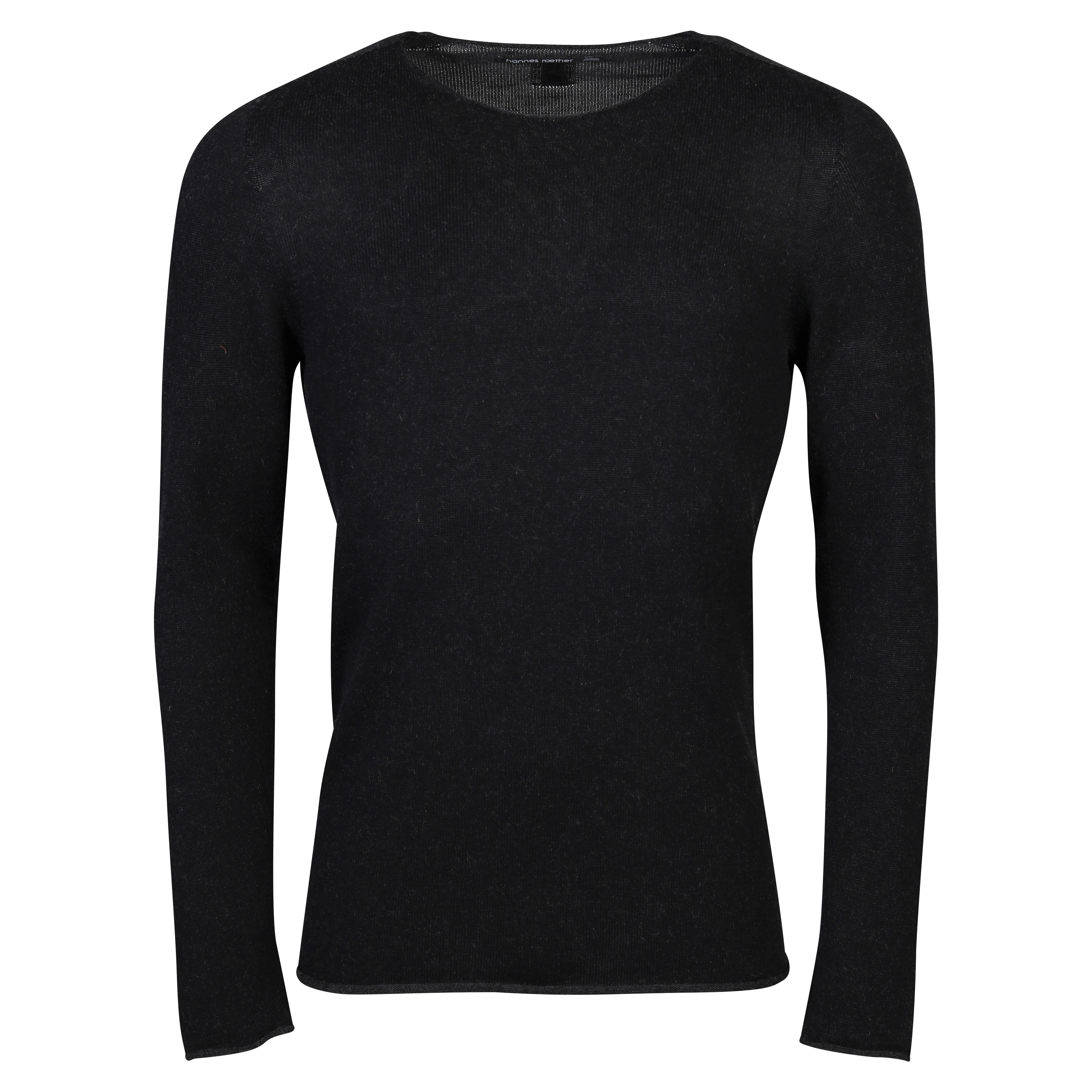 Hannes Roether Cotton/Cashmere Sweater in Dark Grey Melange